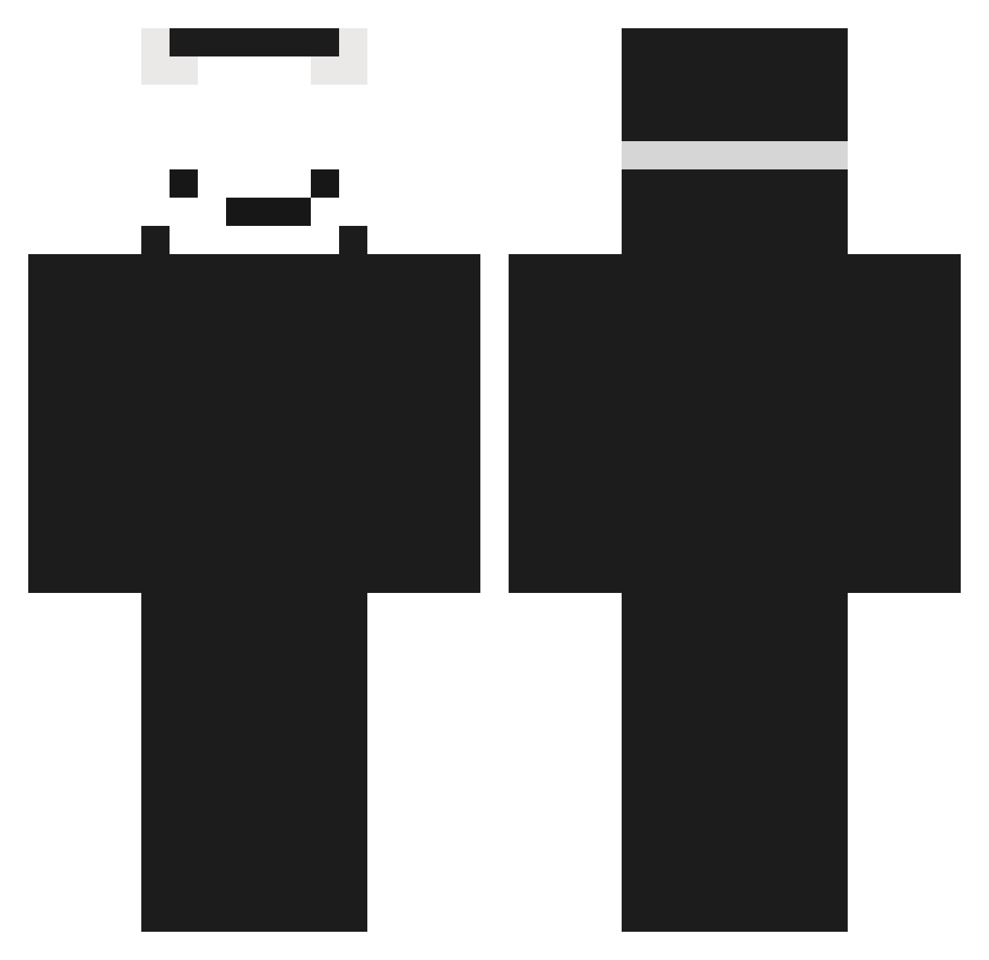 heeus Minecraft skin, front and back view