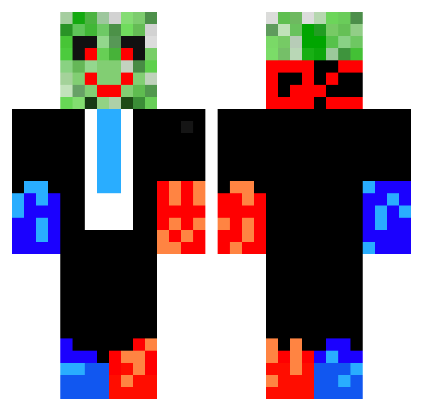 Anem1c Minecraft skin, front and back view