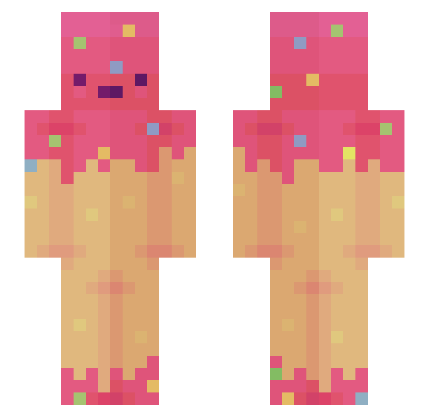 okkanee Minecraft skin, front and back view