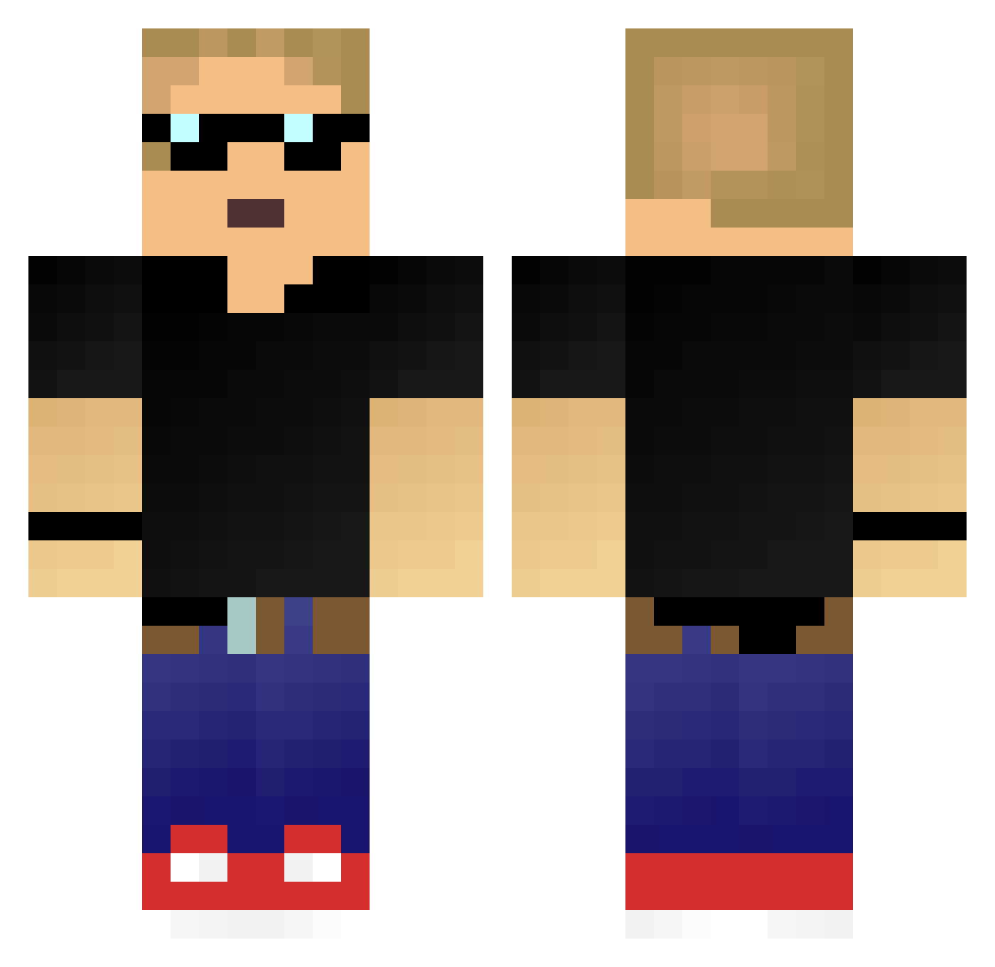 TheOnlyCrawfish Minecraft skin, front and back view