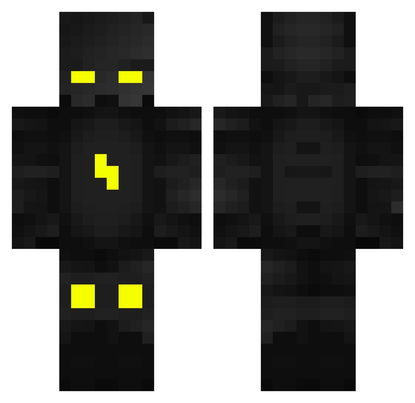 Txrtle Minecraft skin, front and back view