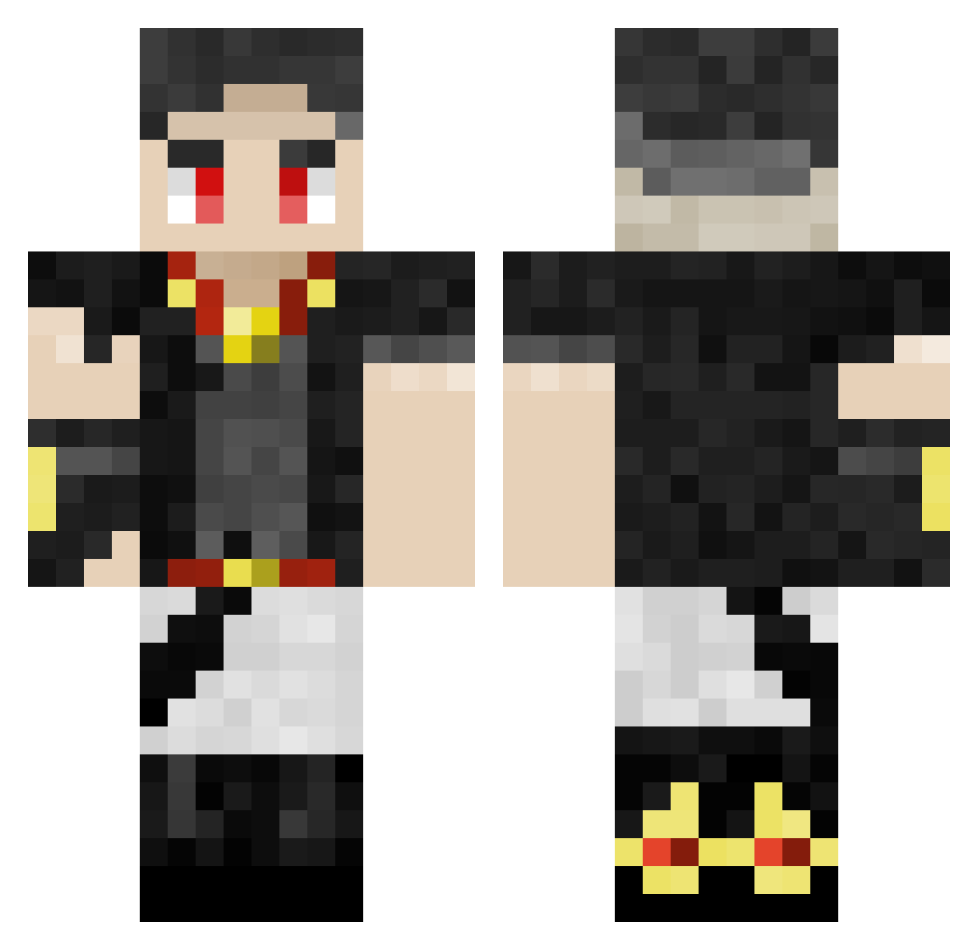 Zenbreak3 Minecraft skin, front and back view