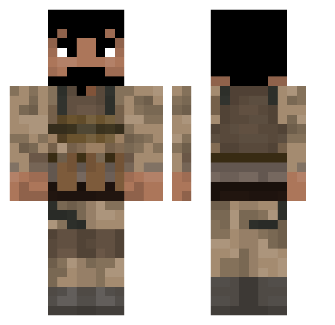Miningteam2 Minecraft skin, front and back view