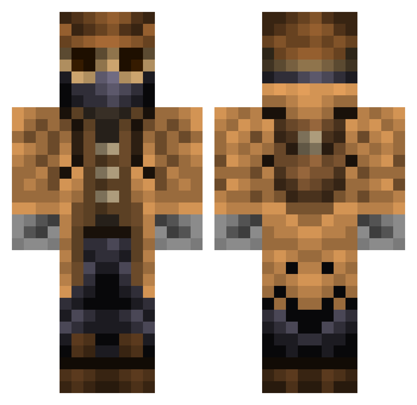 Elizabeth Minecraft skin, front and back view