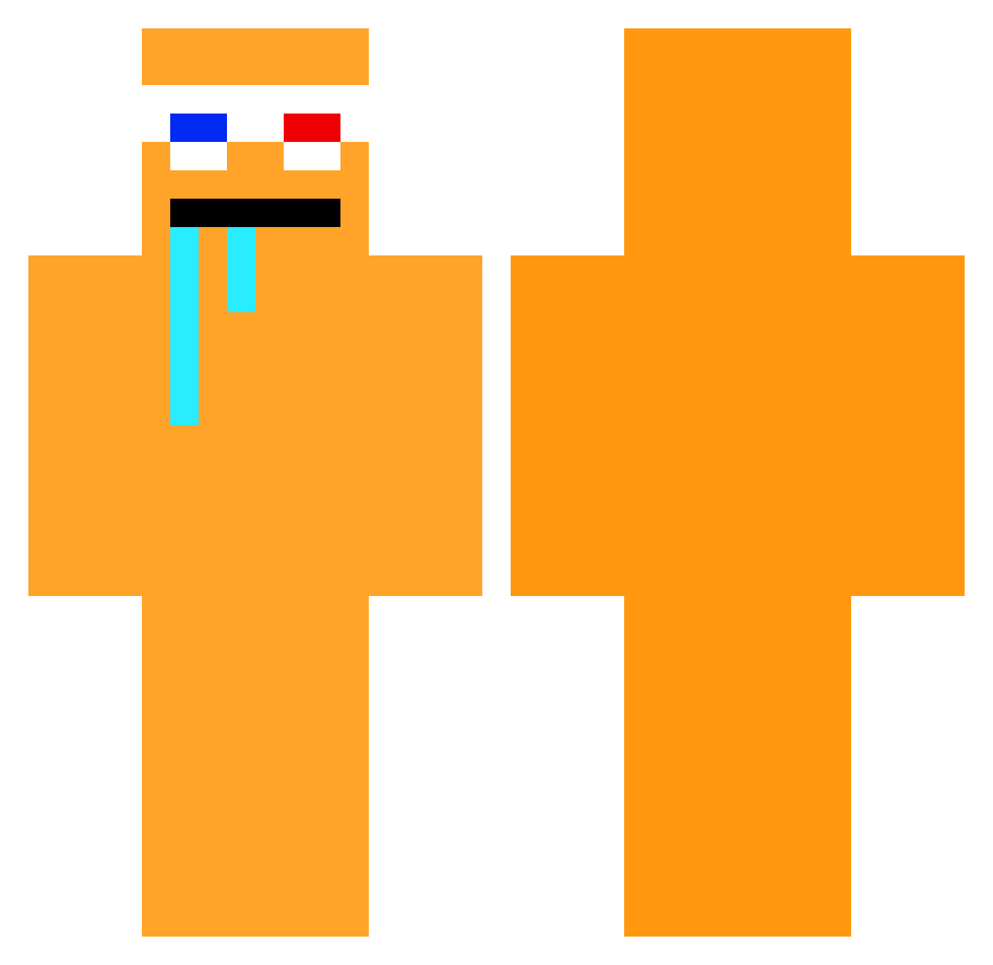 Trevnoid Minecraft skin, front and back view