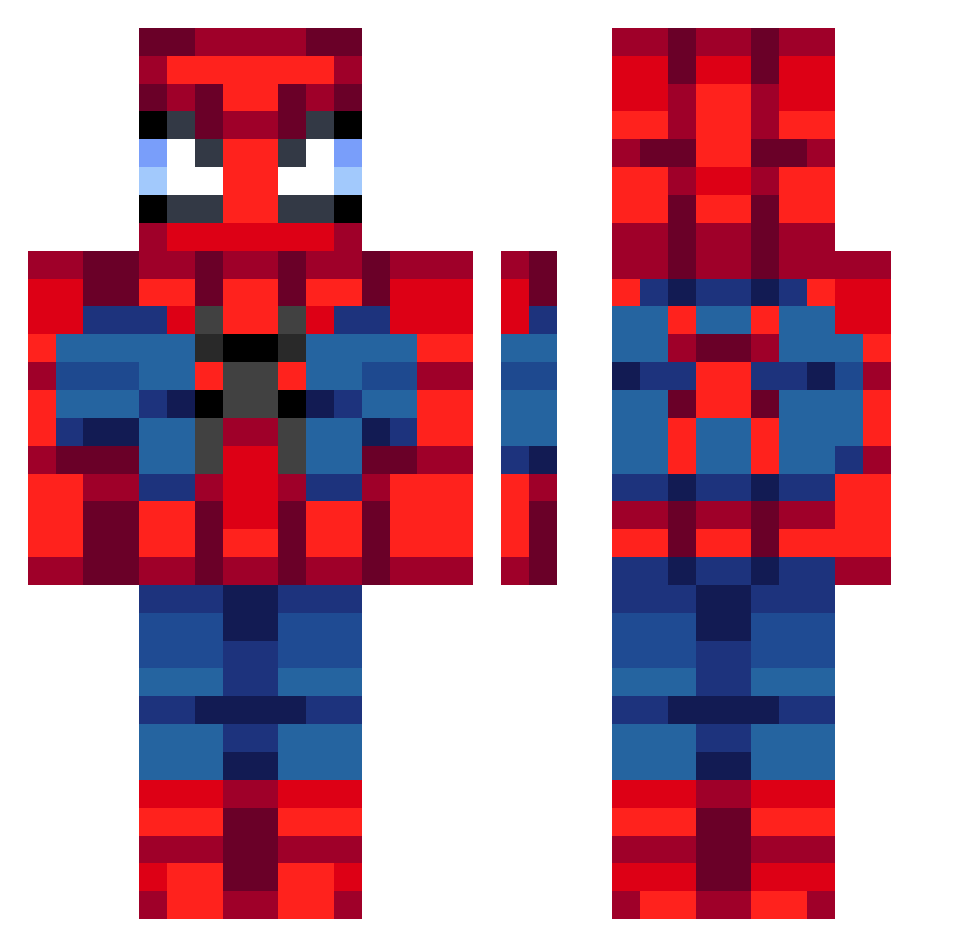 CraziiKai Minecraft skin, front and back view