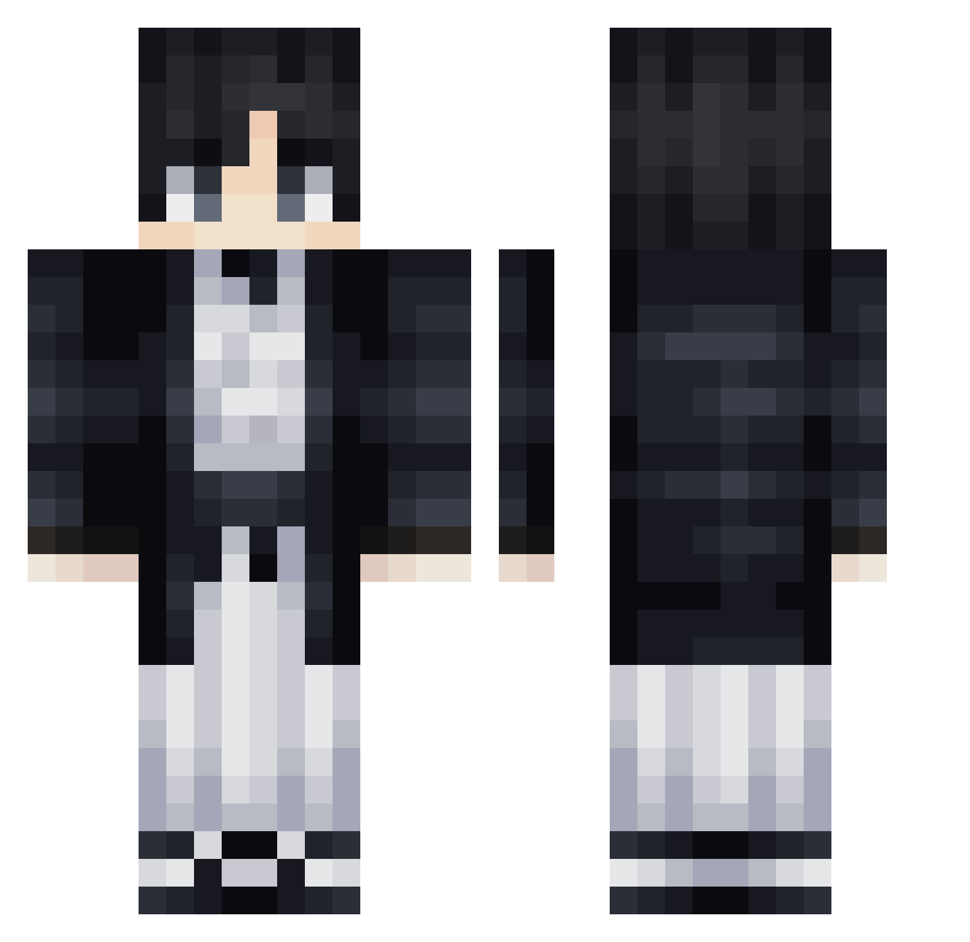 XuLiu Minecraft skin, front and back view