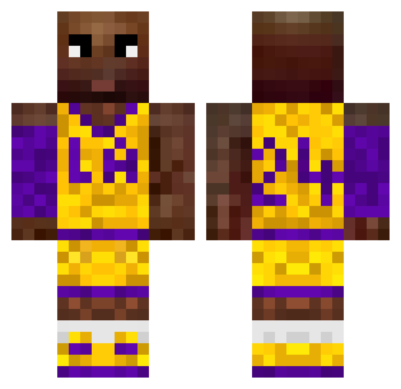 Dudeinminecraft Minecraft skin, front and back view