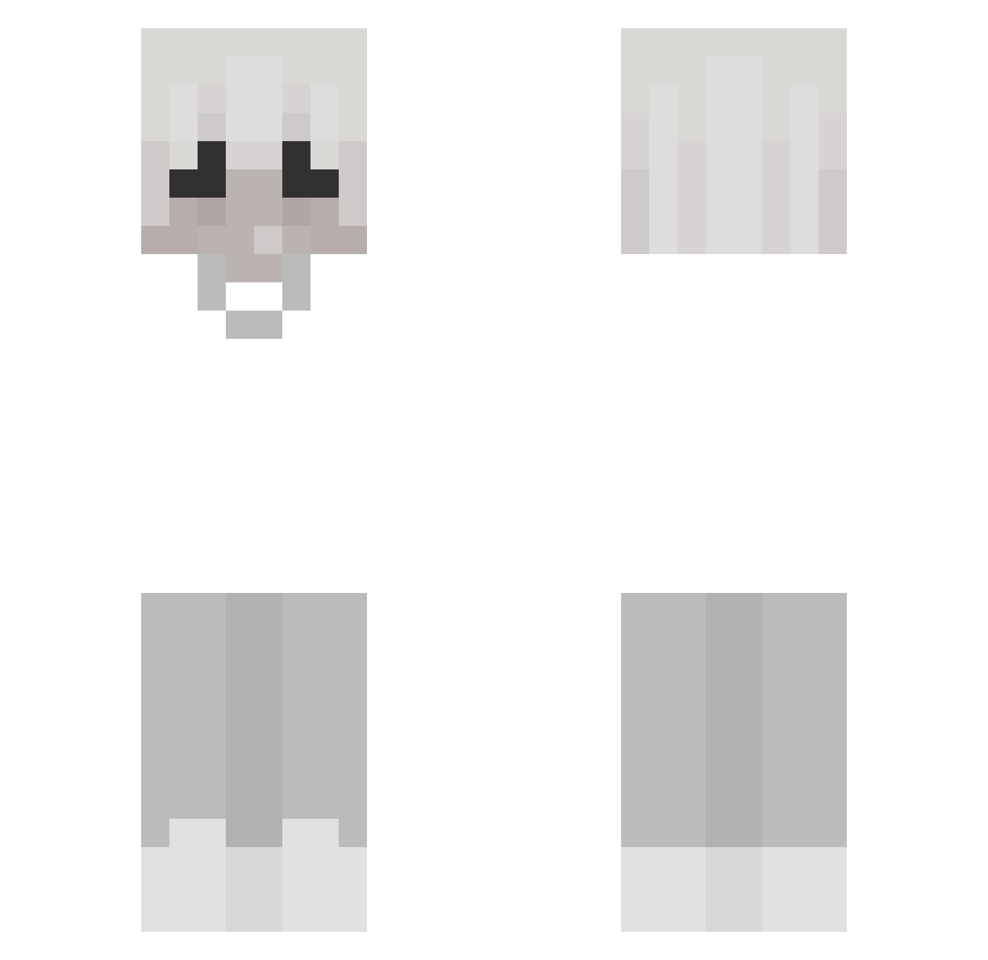 xReyLegit Minecraft skin, front and back view