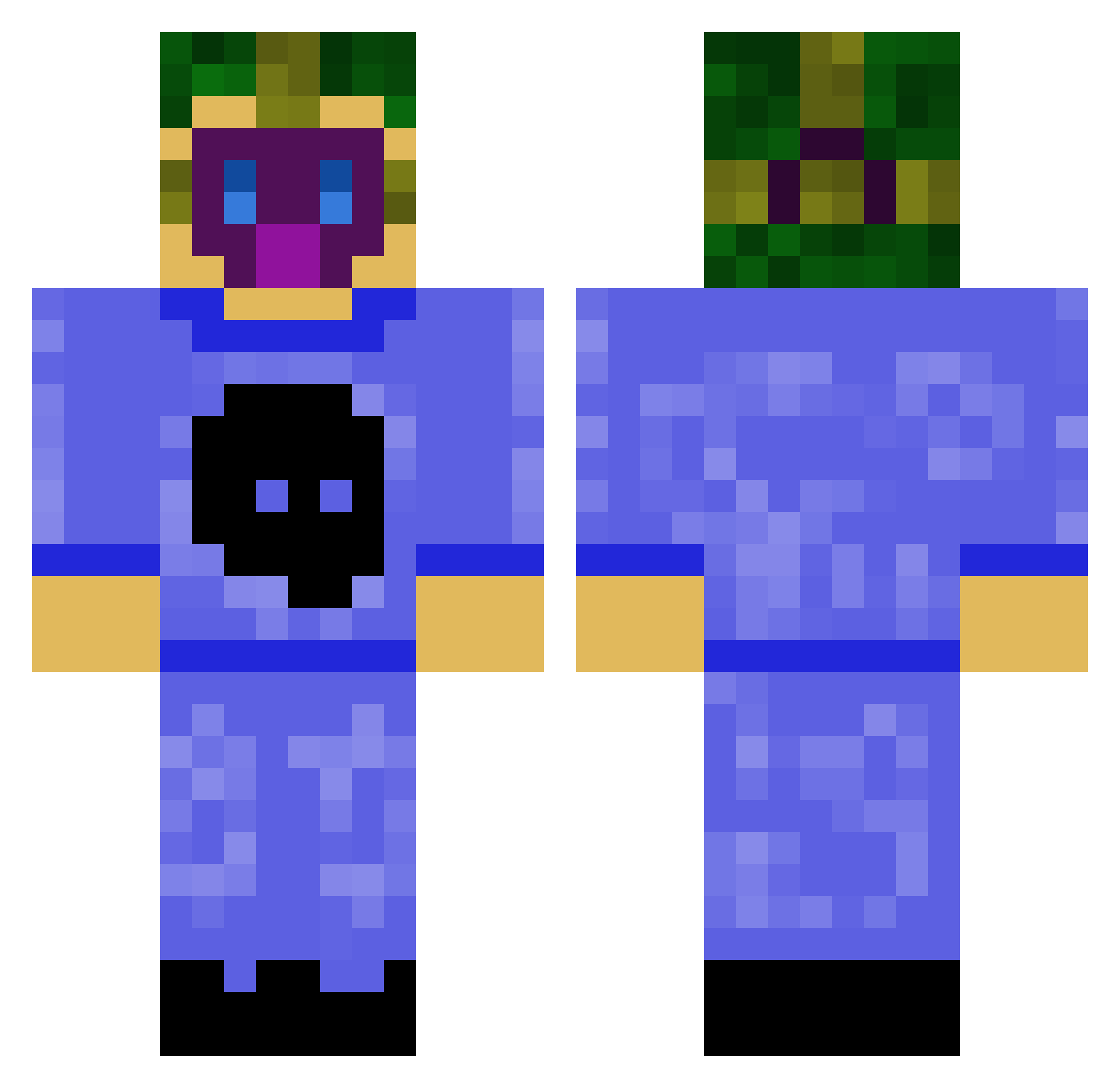 Samu647 Minecraft skin, front and back view