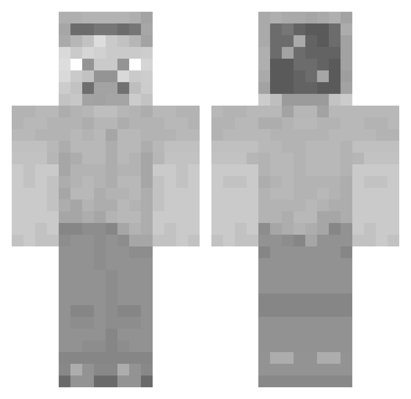 Sandkk Minecraft skin, front and back view
