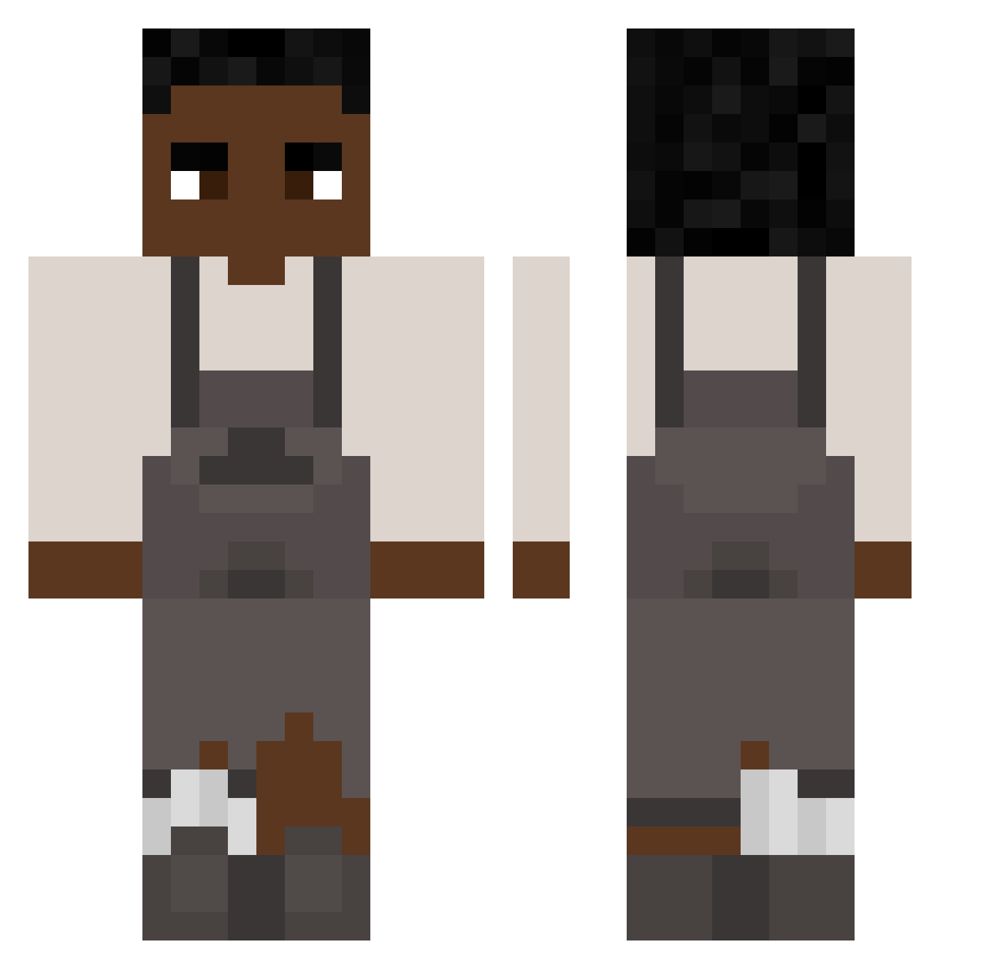 Segregationist Minecraft skin, front and back view