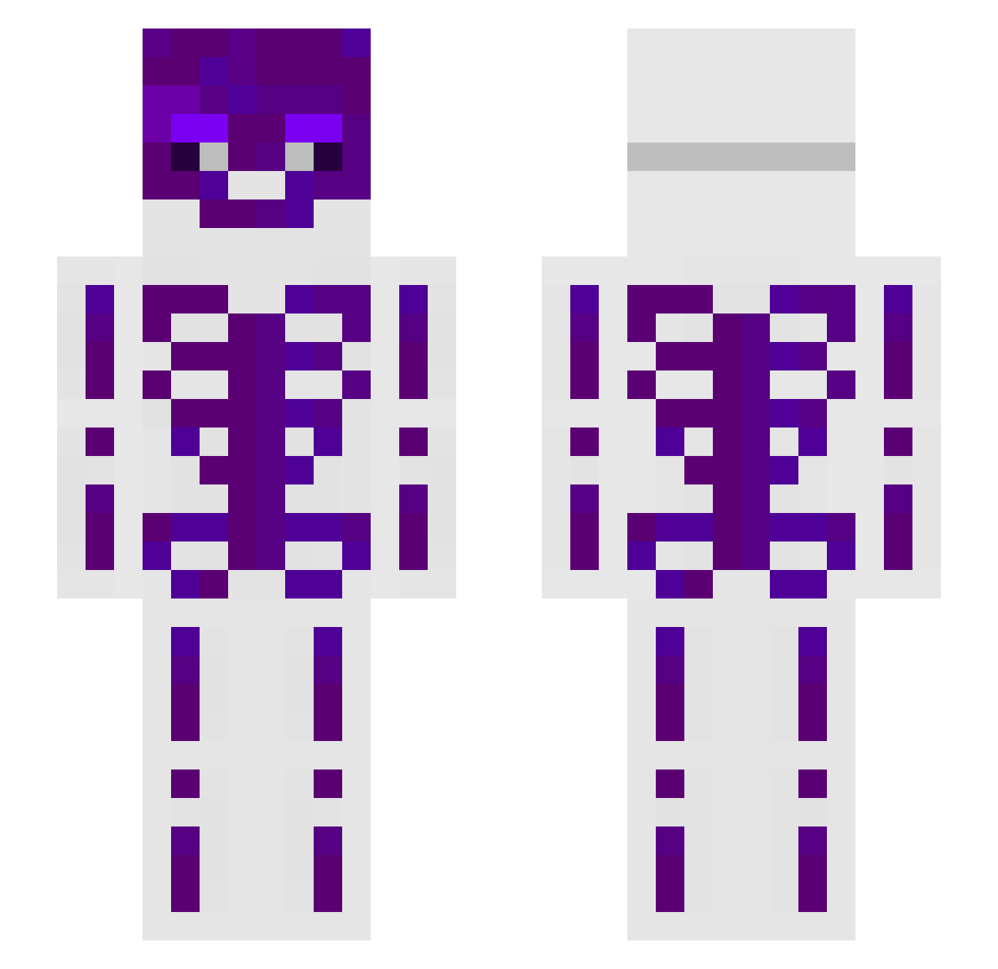 VoidBlxde Minecraft skin, front and back view
