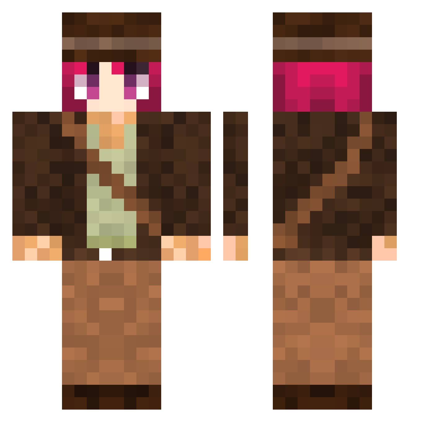 vetliz Minecraft skin, front and back view