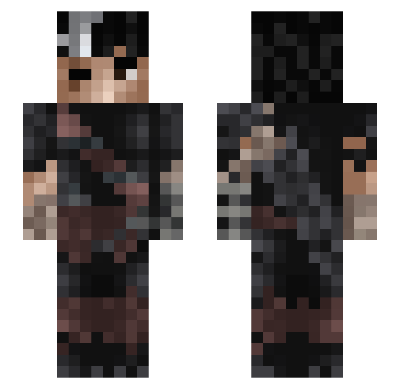 NoxRegall Minecraft skin, front and back view