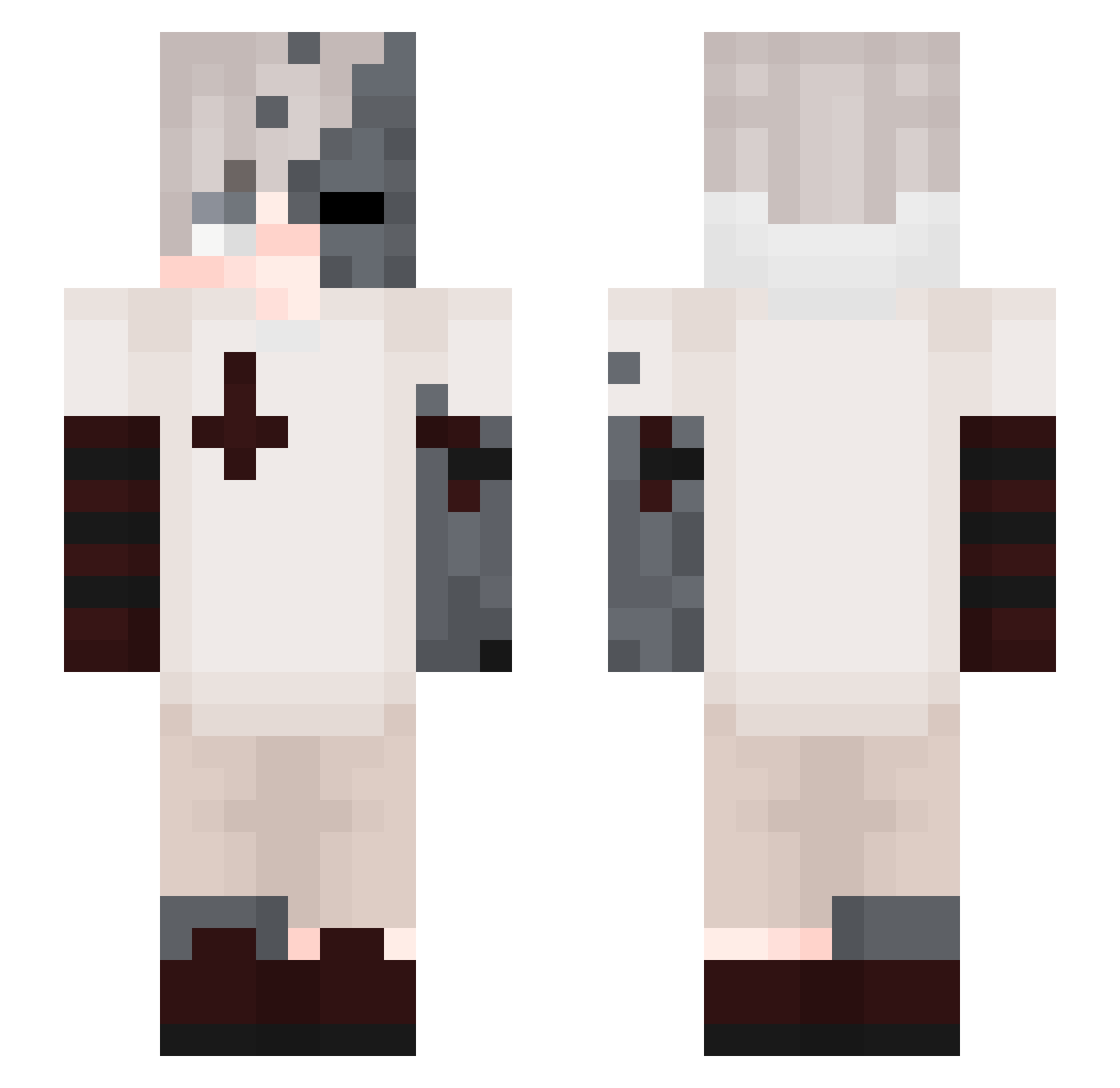 RokhanChop Minecraft skin, front and back view