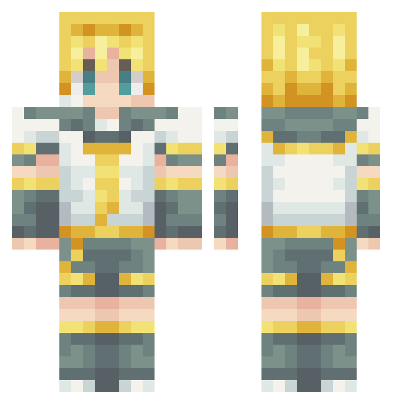 Slanderman10 Minecraft skin, front and back view