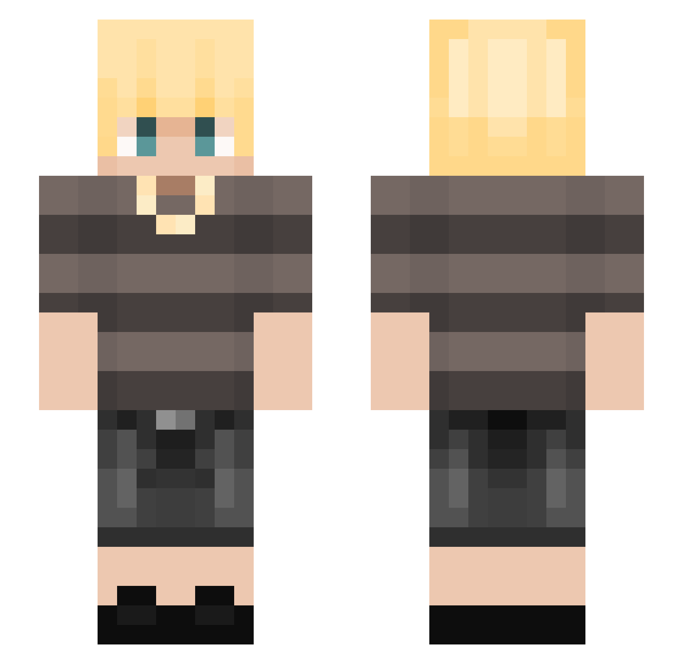 Vitiable Minecraft skin, front and back view
