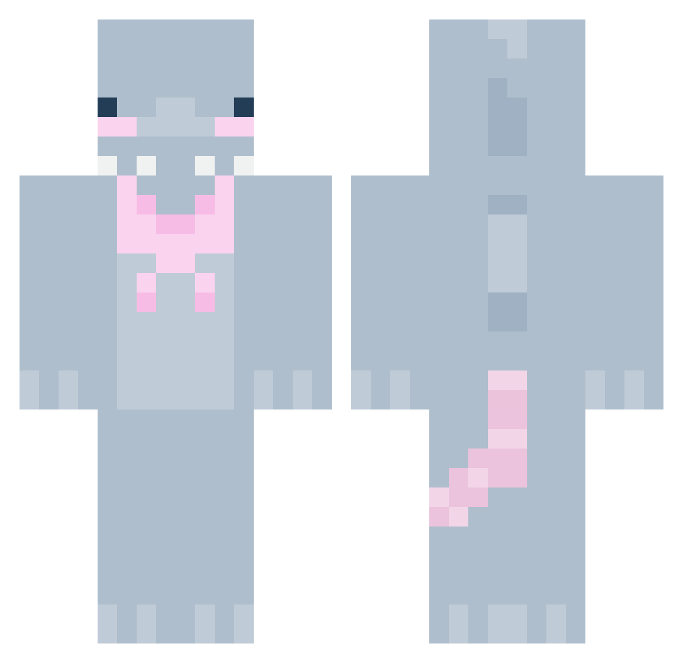 sh4rkmouse Minecraft skin, front and back view