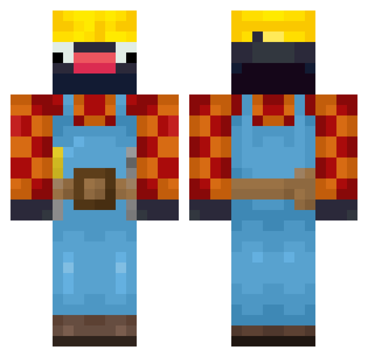 dylano_on_rust Minecraft skin, front and back view