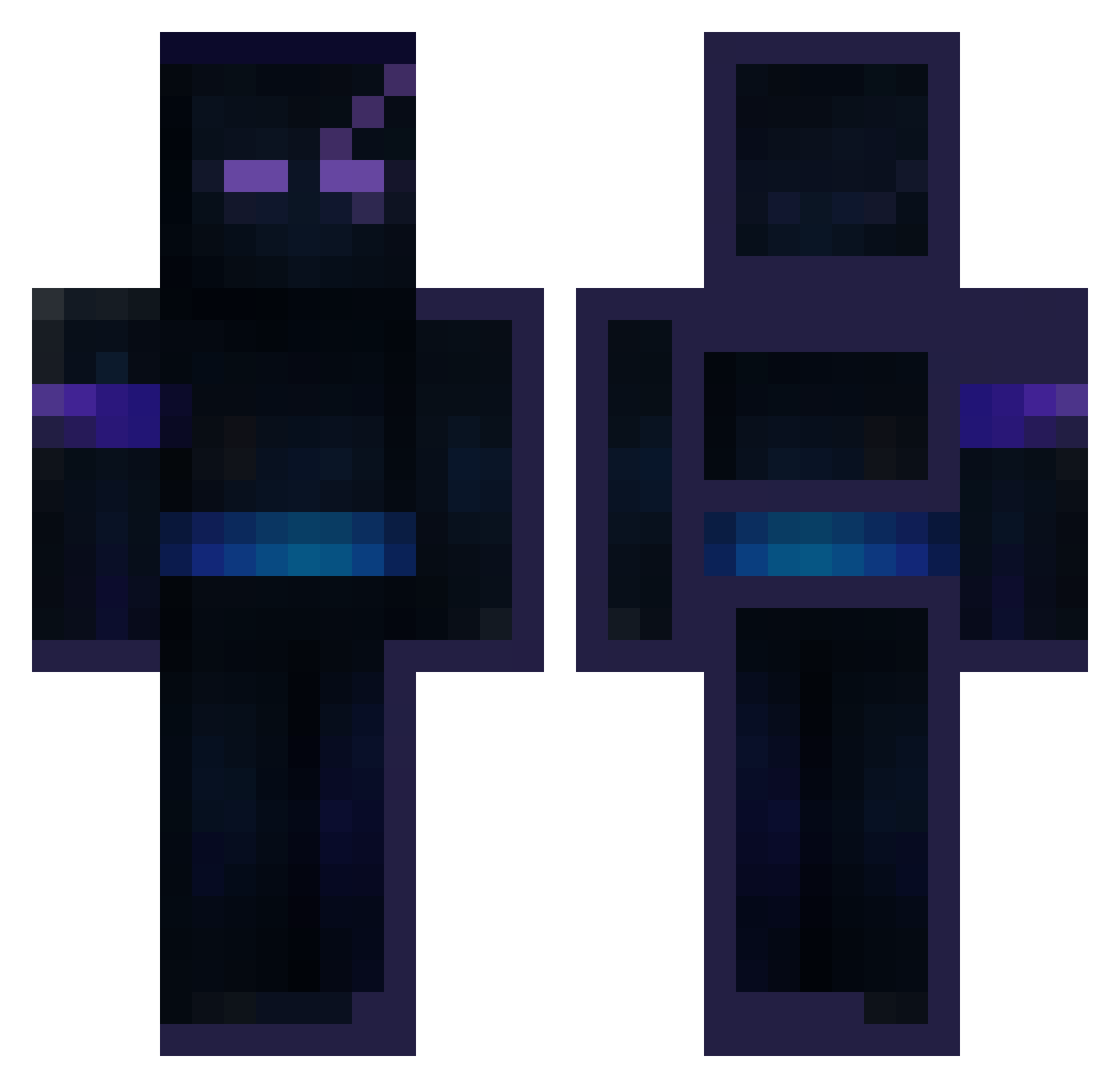 Kemawi00 Minecraft skin, front and back view