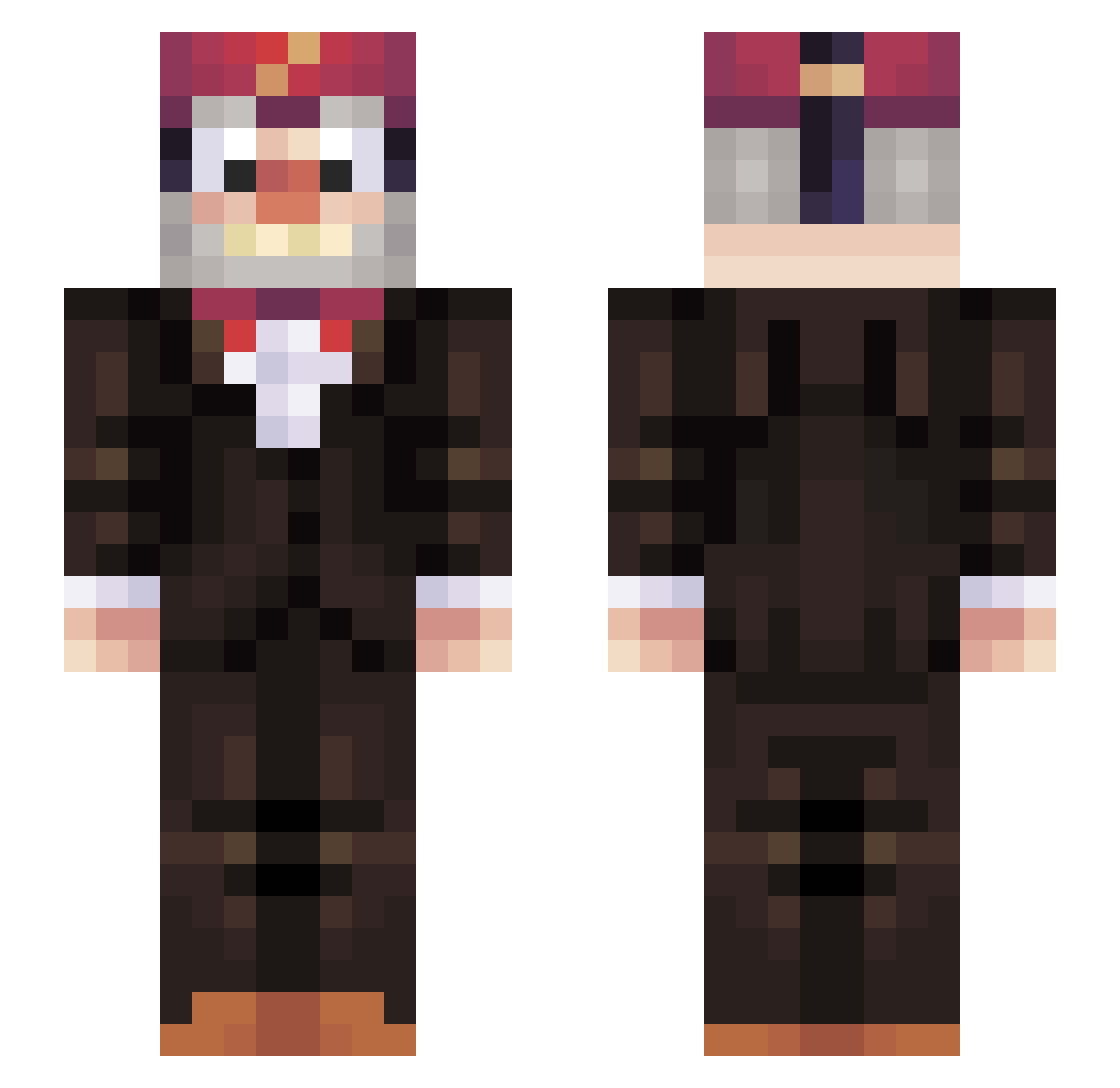 DDyCL Minecraft skin, front and back view