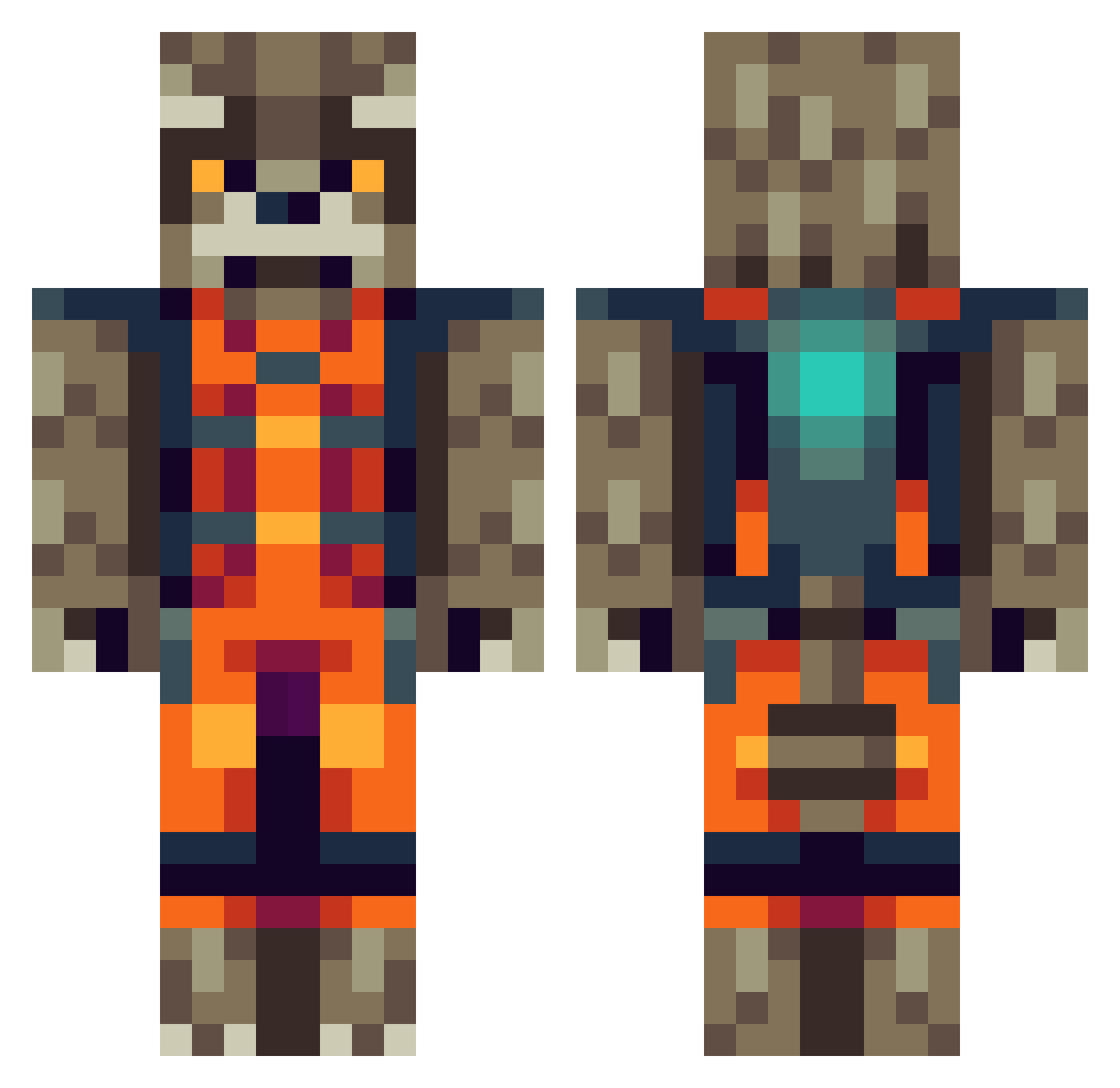 szubinor Minecraft skin, front and back view