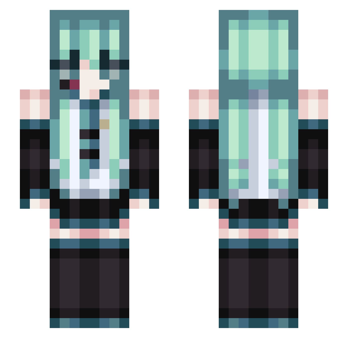 Chocobean22 Minecraft skin, front and back view