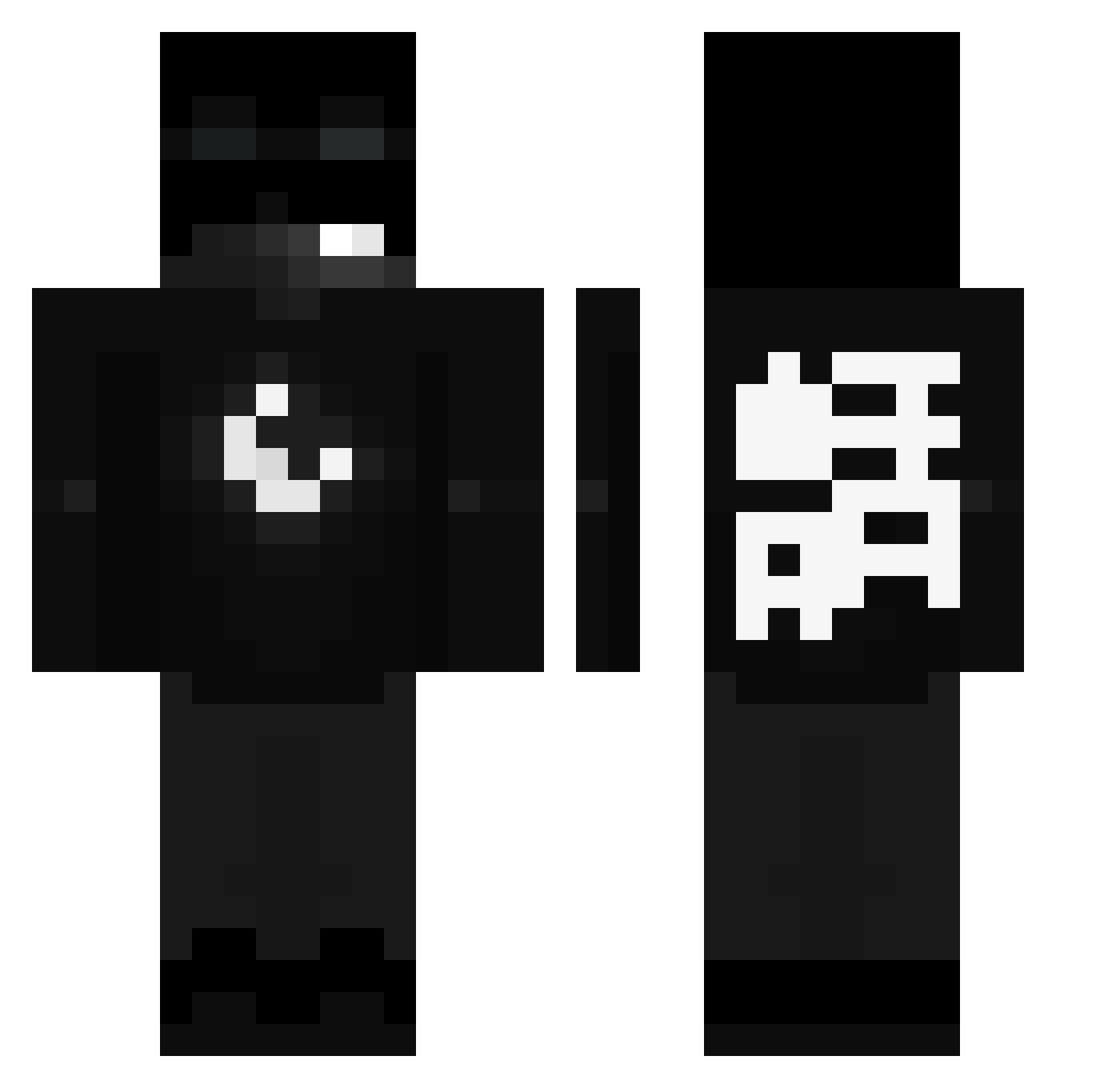 Sutyk Minecraft skin, front and back view