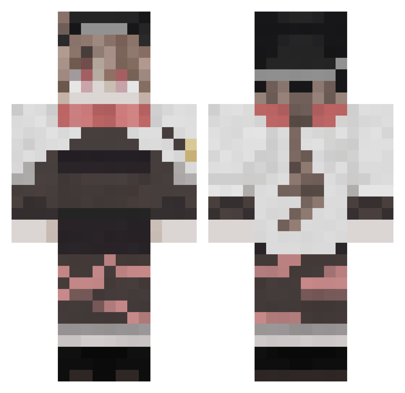 kannairo Minecraft skin, front and back view
