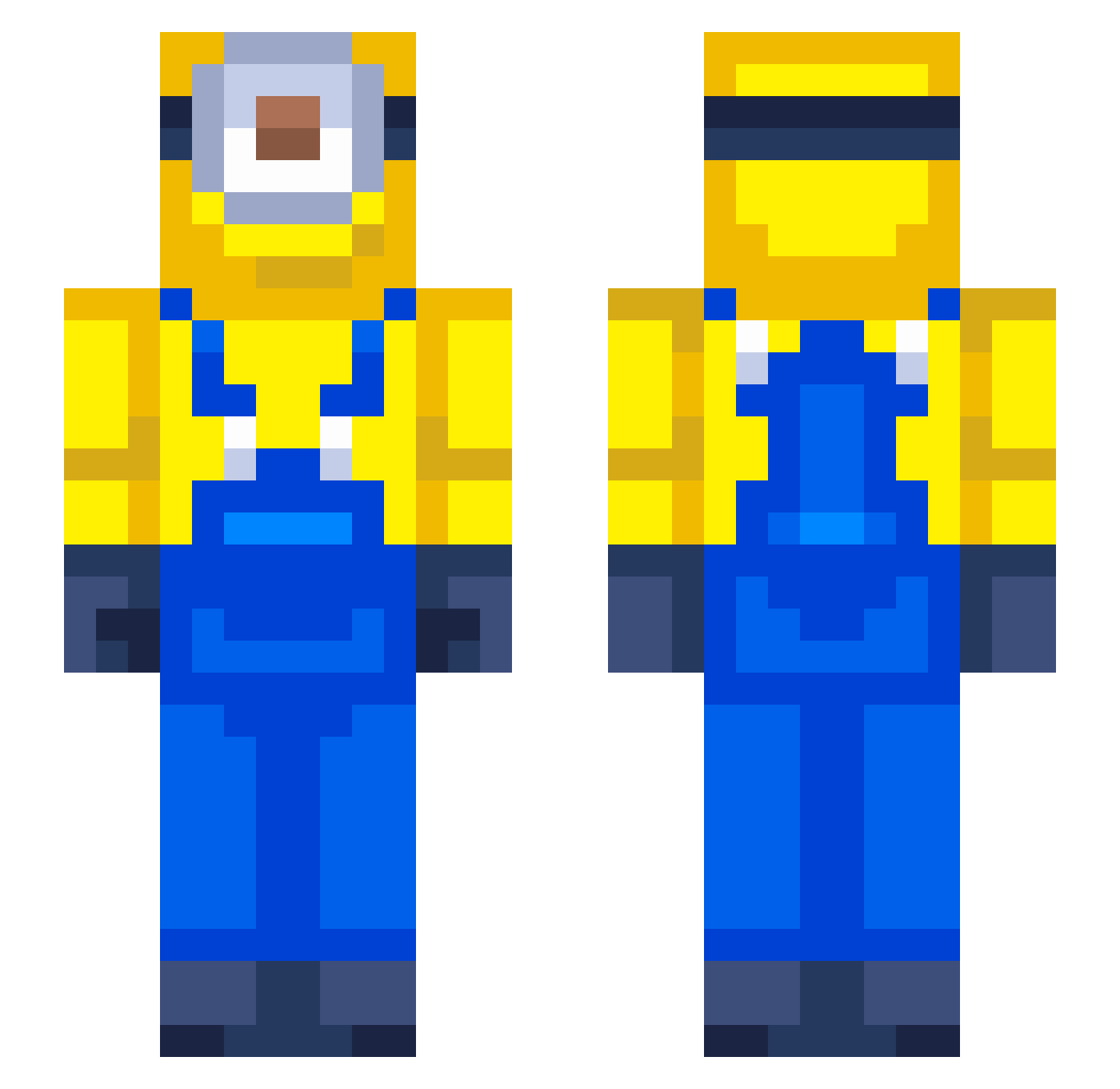 txrl Minecraft skin, front and back view