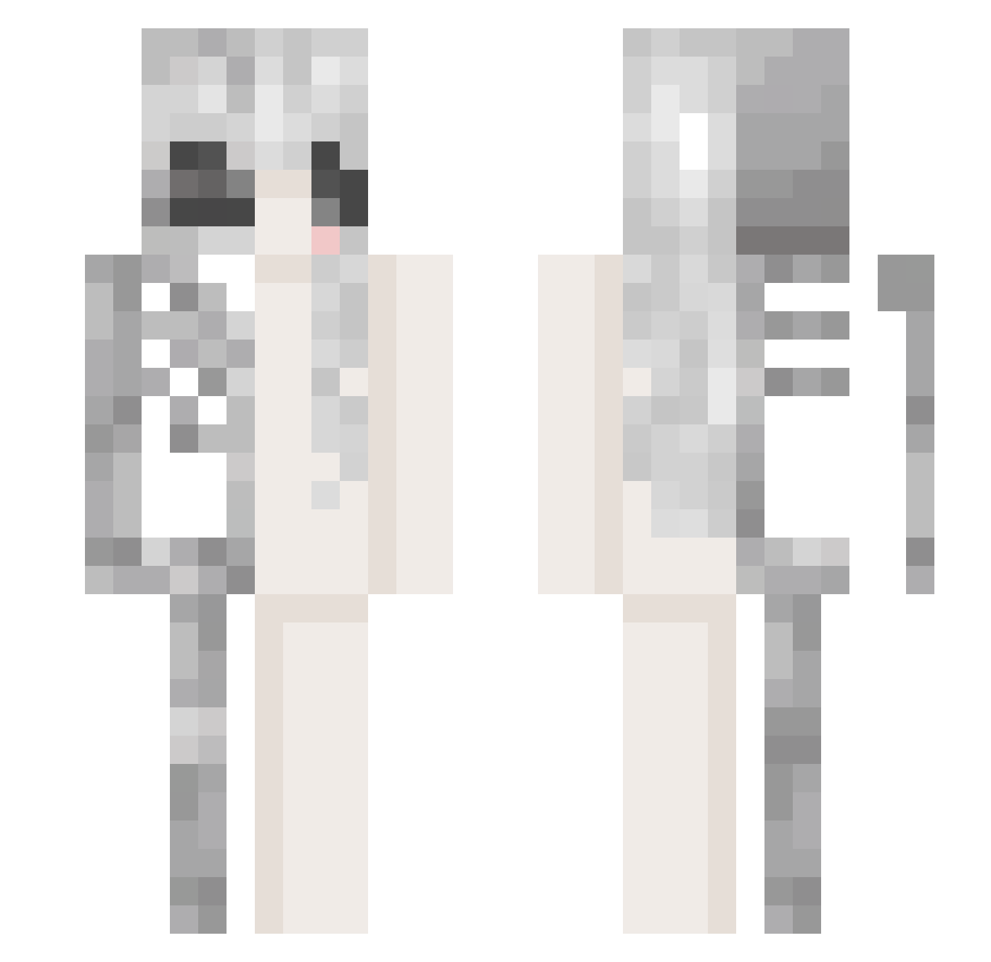 pandorable09 Minecraft skin, front and back view