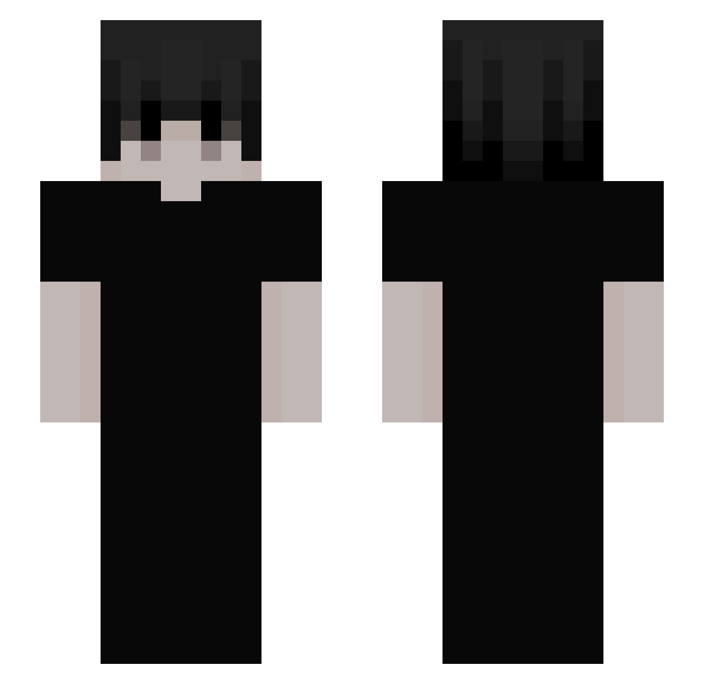 uamc Minecraft skin, front and back view