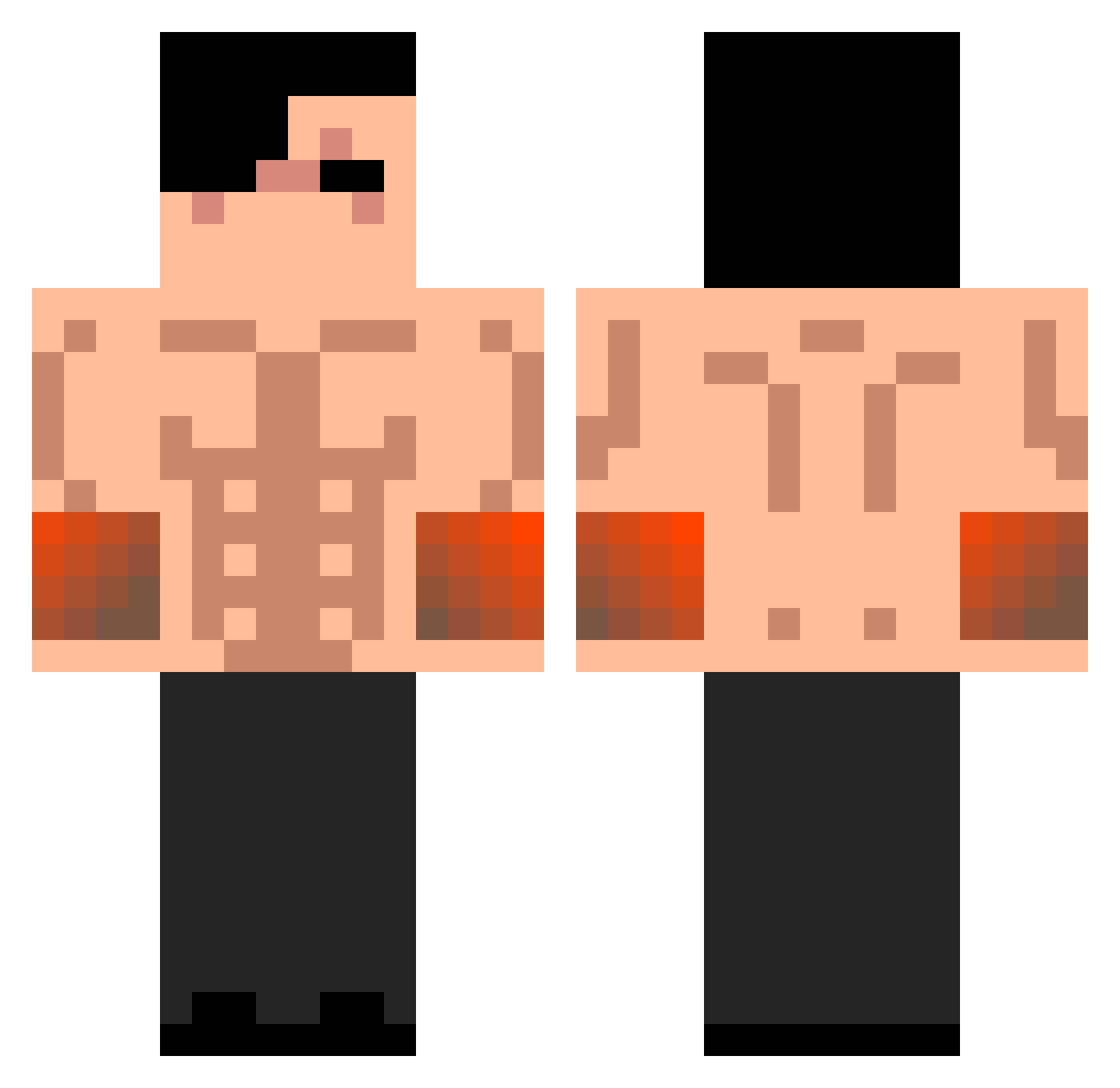 ShiroOni_ Minecraft skin, front and back view