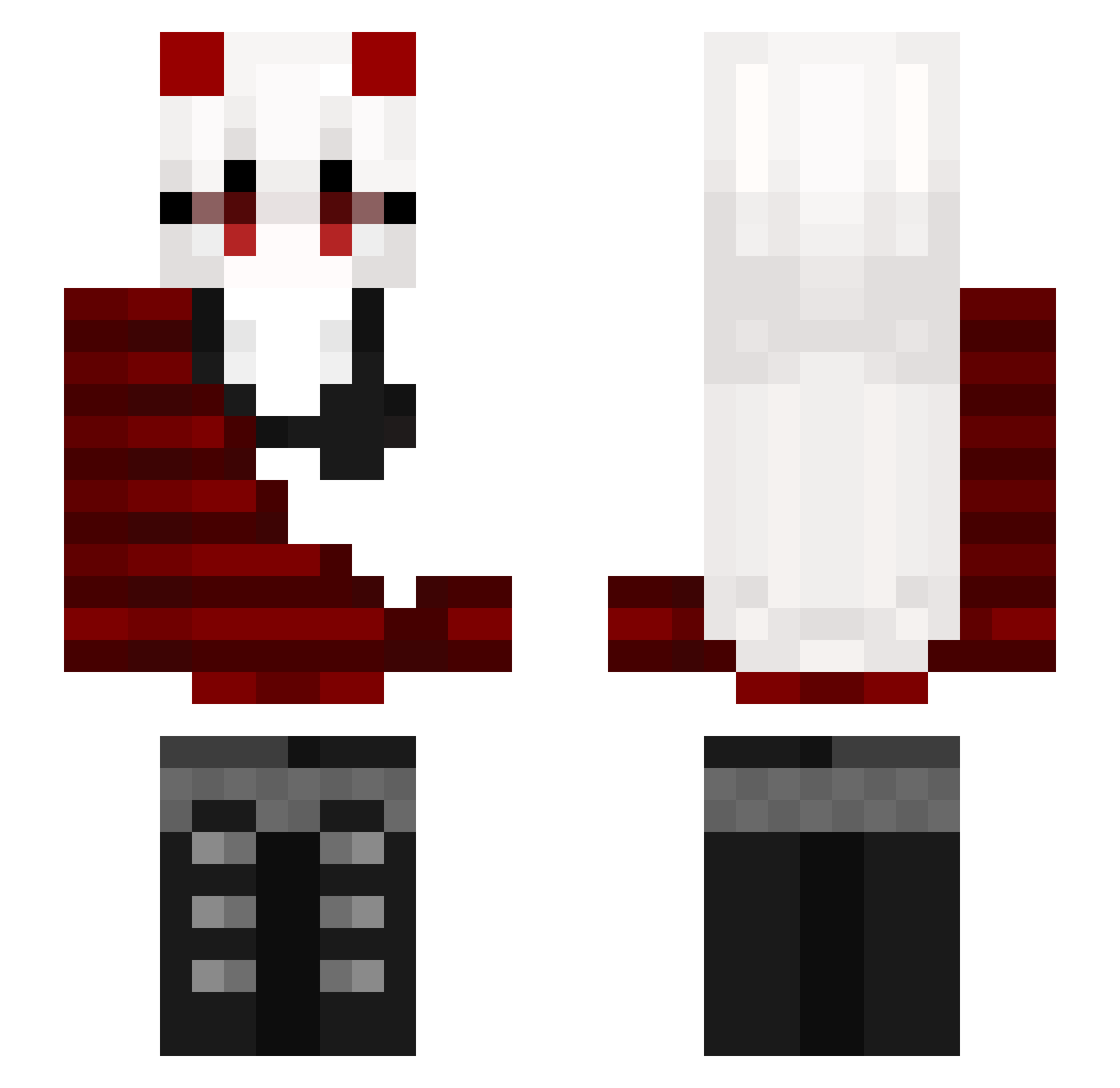 Arinkea Minecraft skin, front and back view