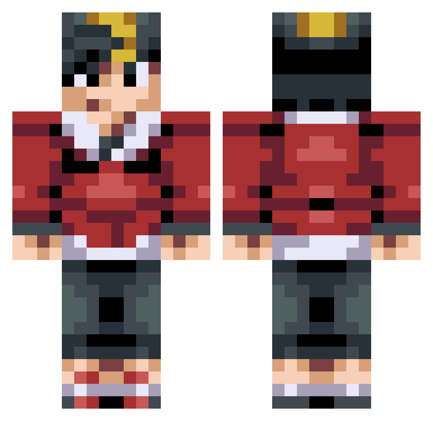 LaBestiaa Minecraft skin, front and back view