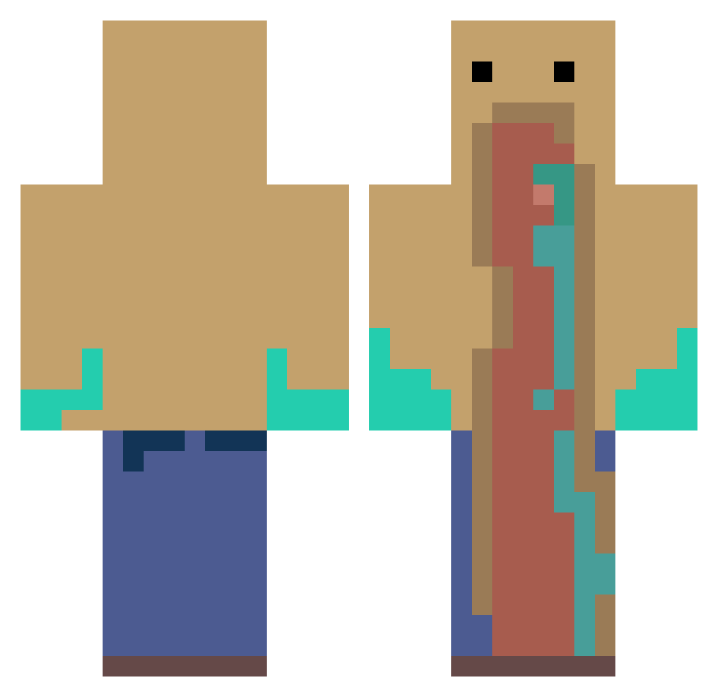 thekitkater Minecraft skin, front and back view