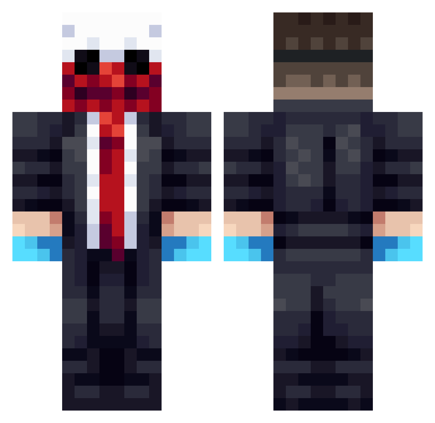 Pundo Minecraft skin, front and back view