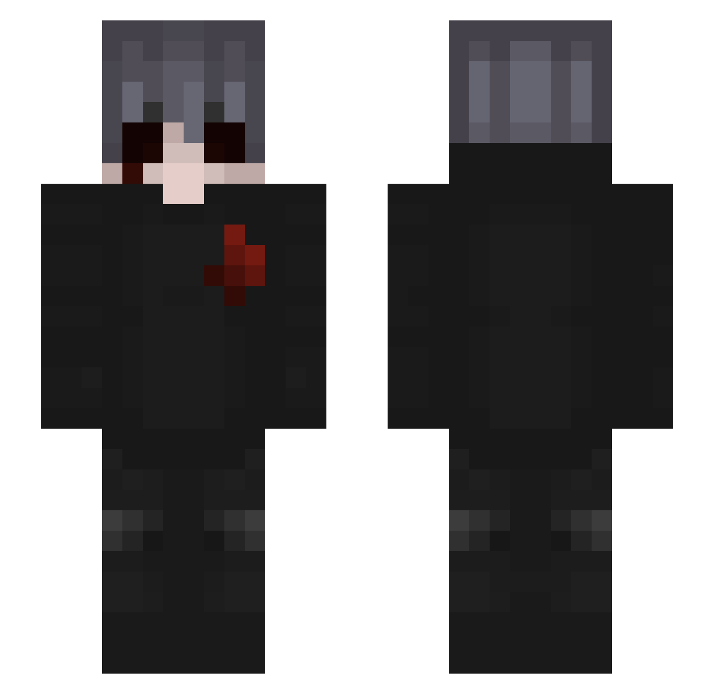 Yuk10623 Minecraft skin, front and back view