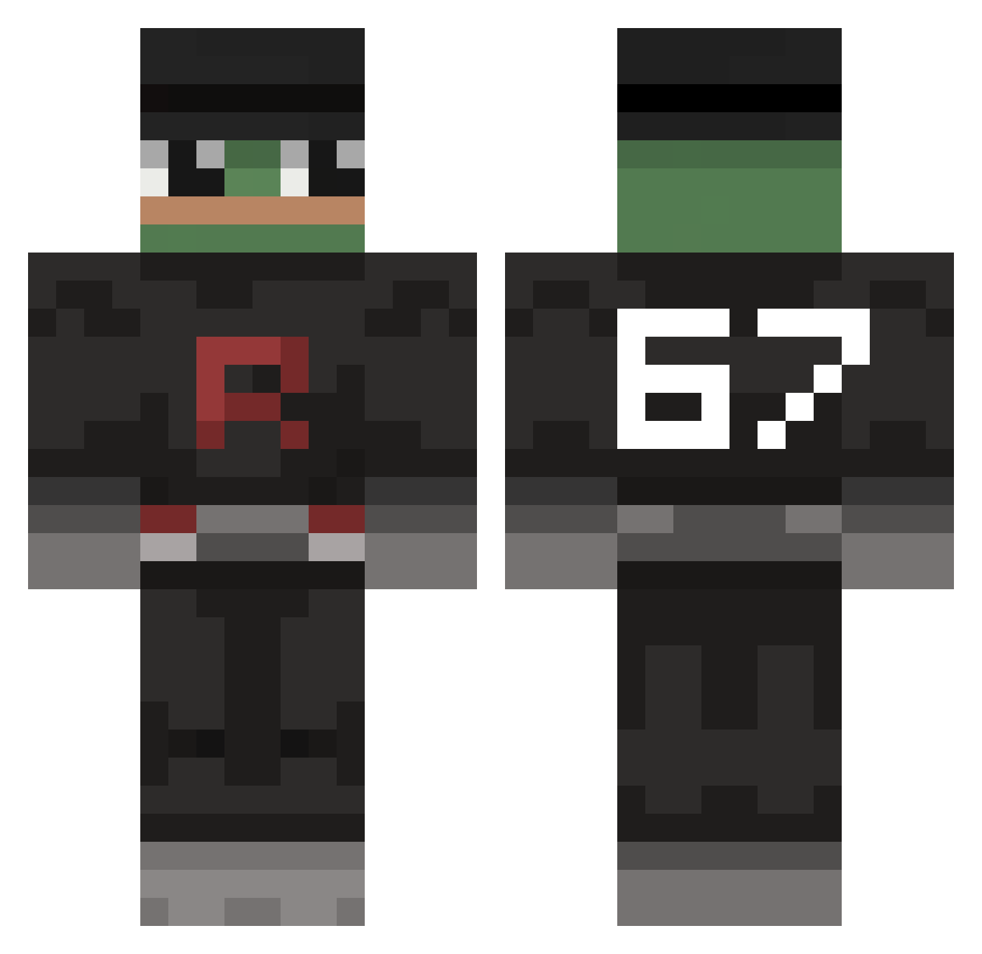 HighlyRegarded1 Minecraft skin, front and back view