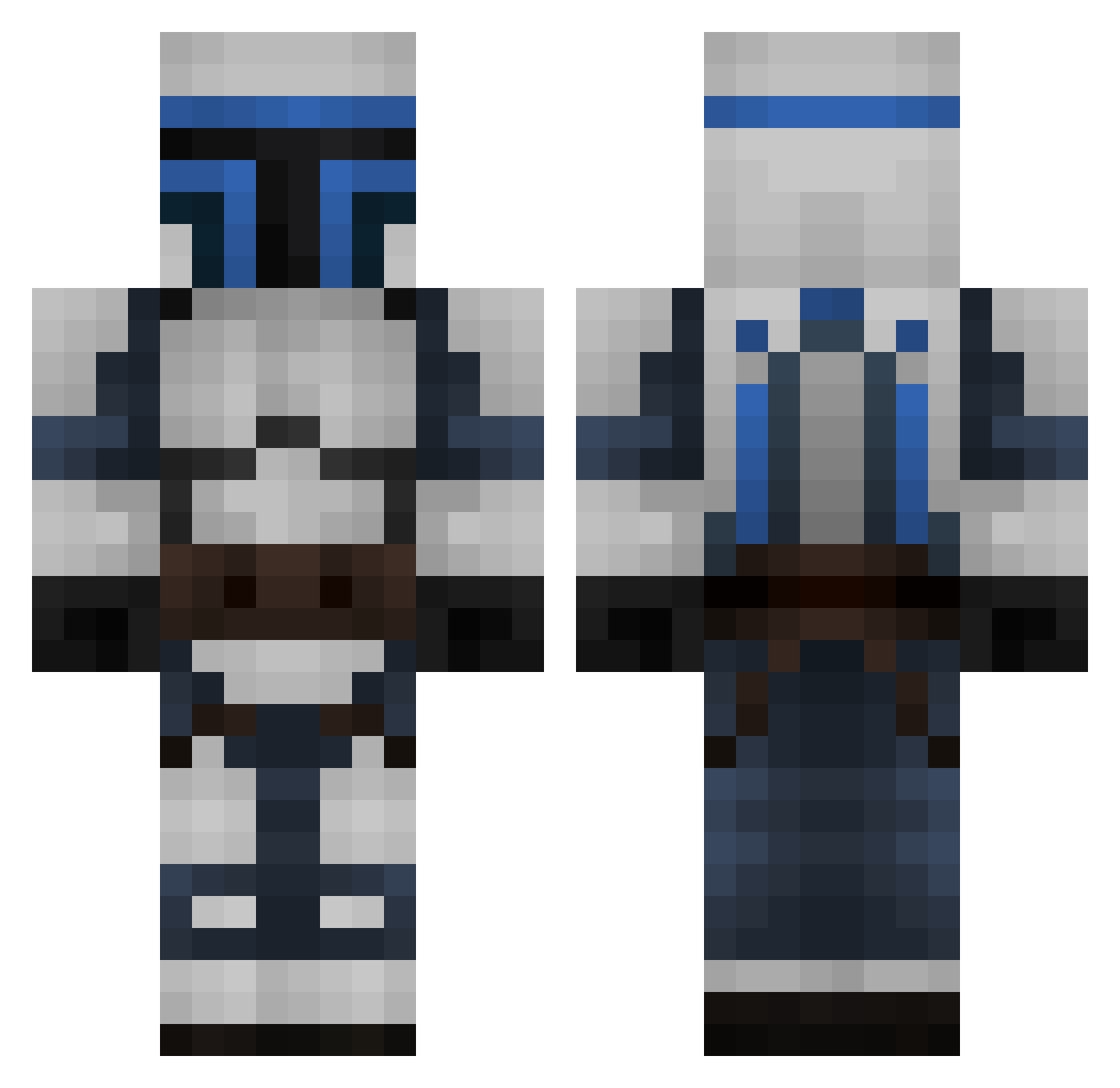 Hihinata Minecraft skin, front and back view