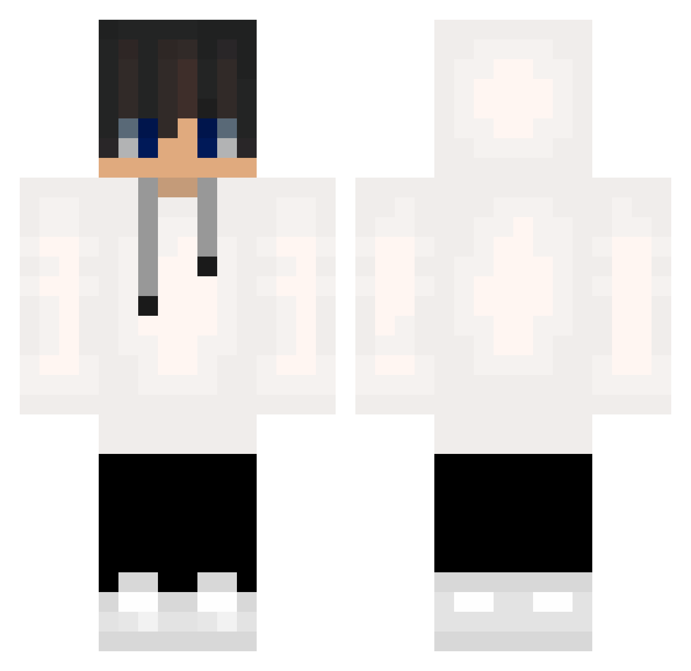 RickeyJr Minecraft skin, front and back view