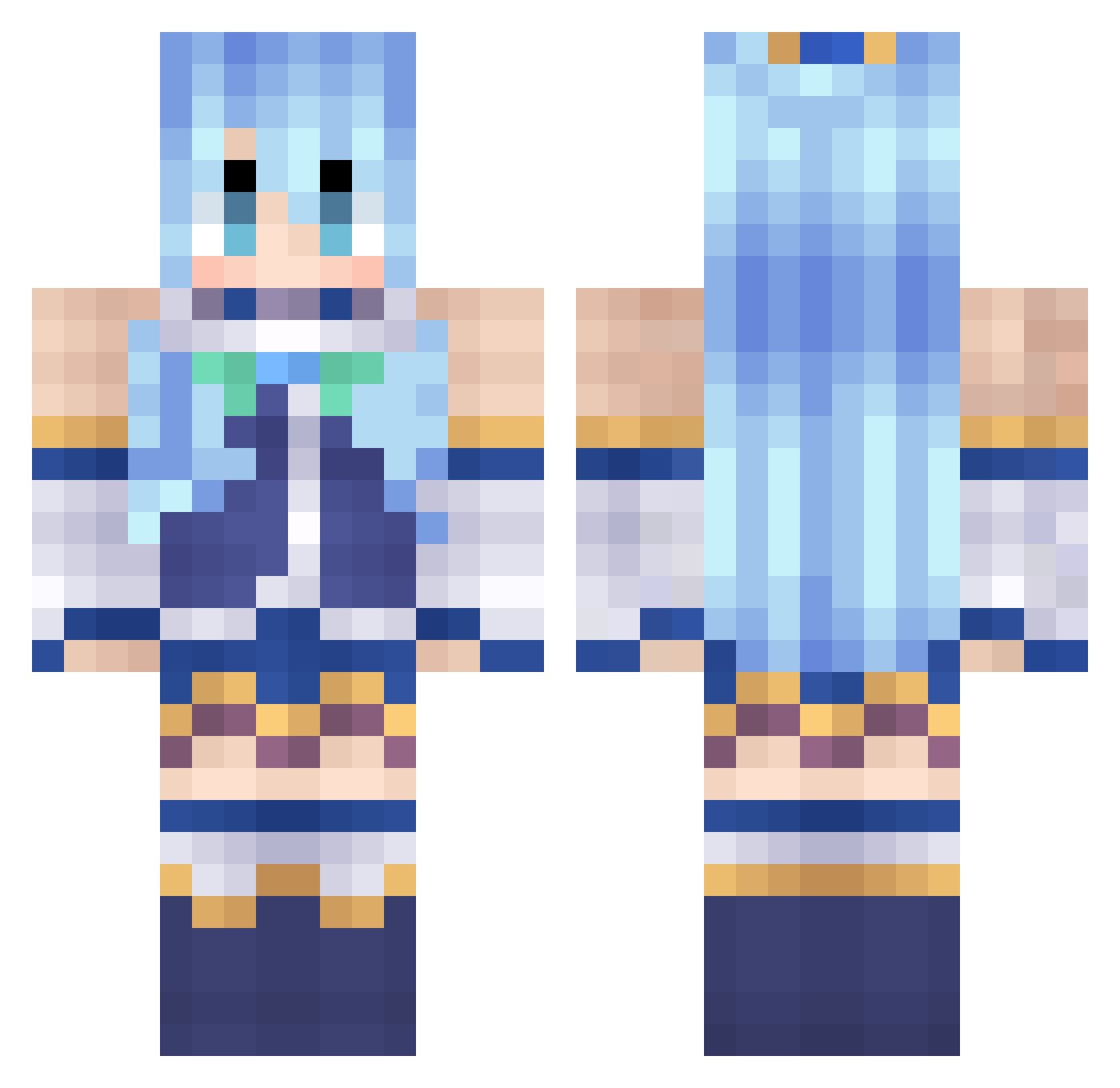 DeeDo_67 Minecraft skin, front and back view