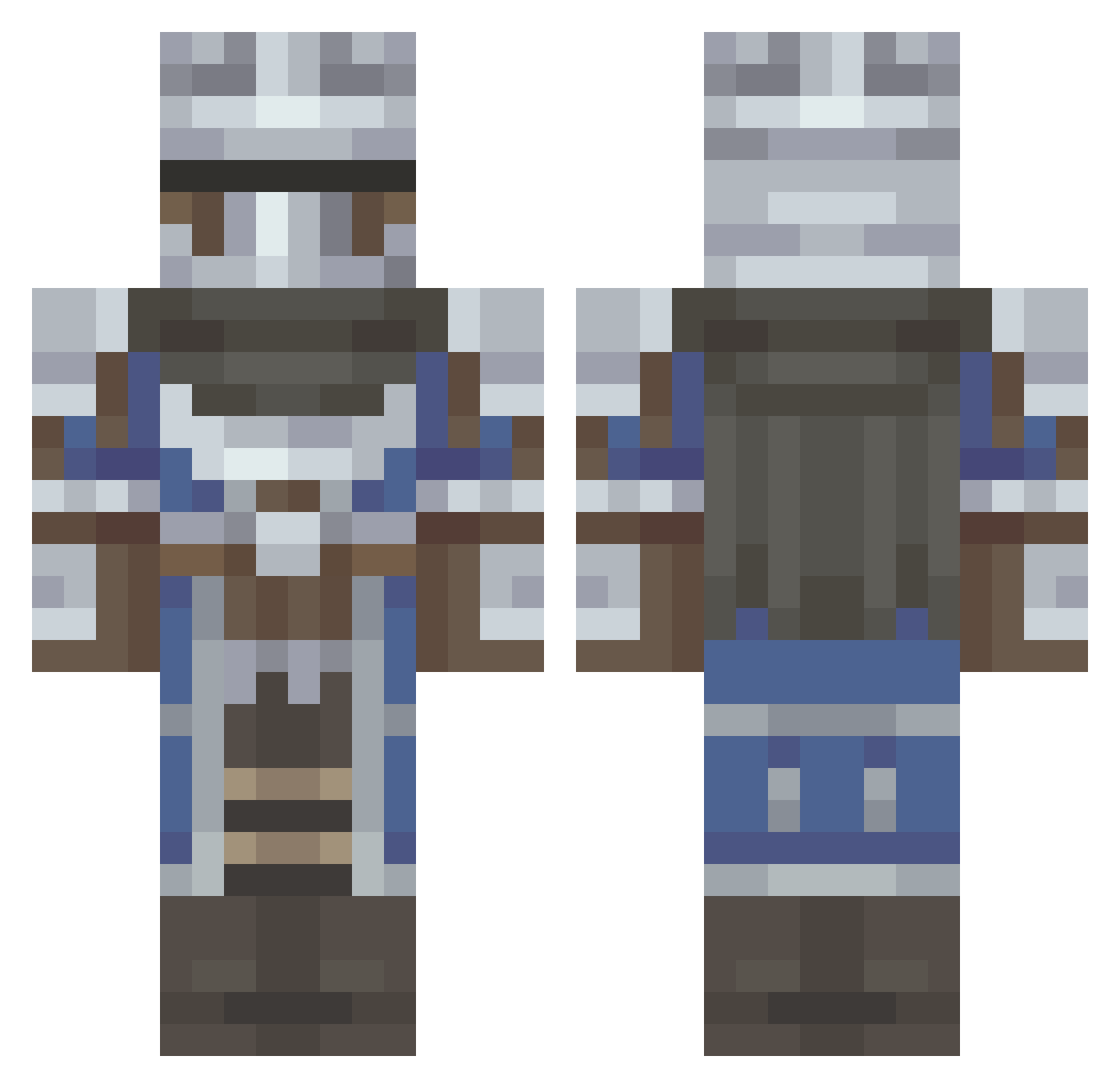 SynSlvshy Minecraft skin, front and back view