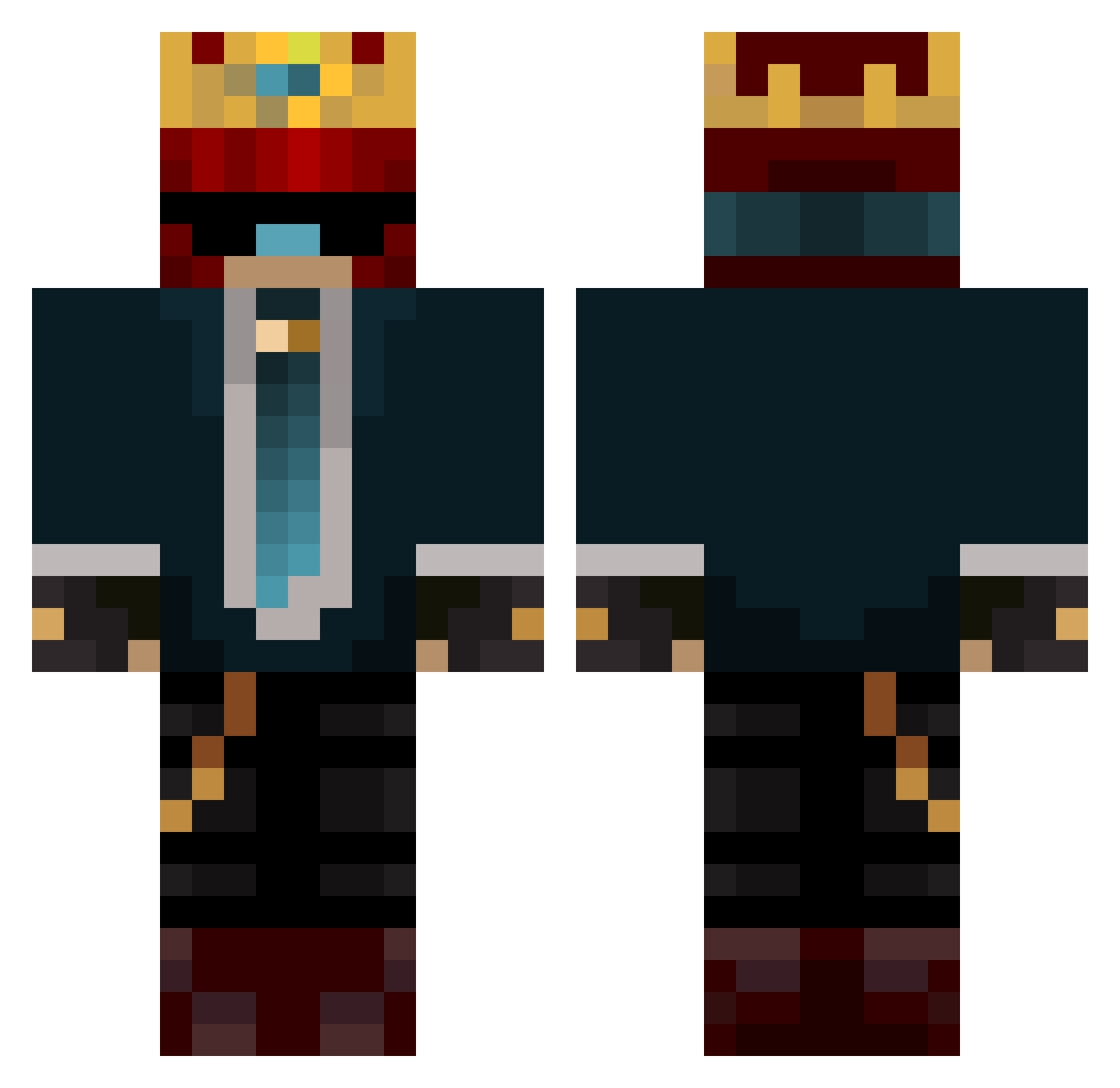 pacface_30 Minecraft skin, front and back view