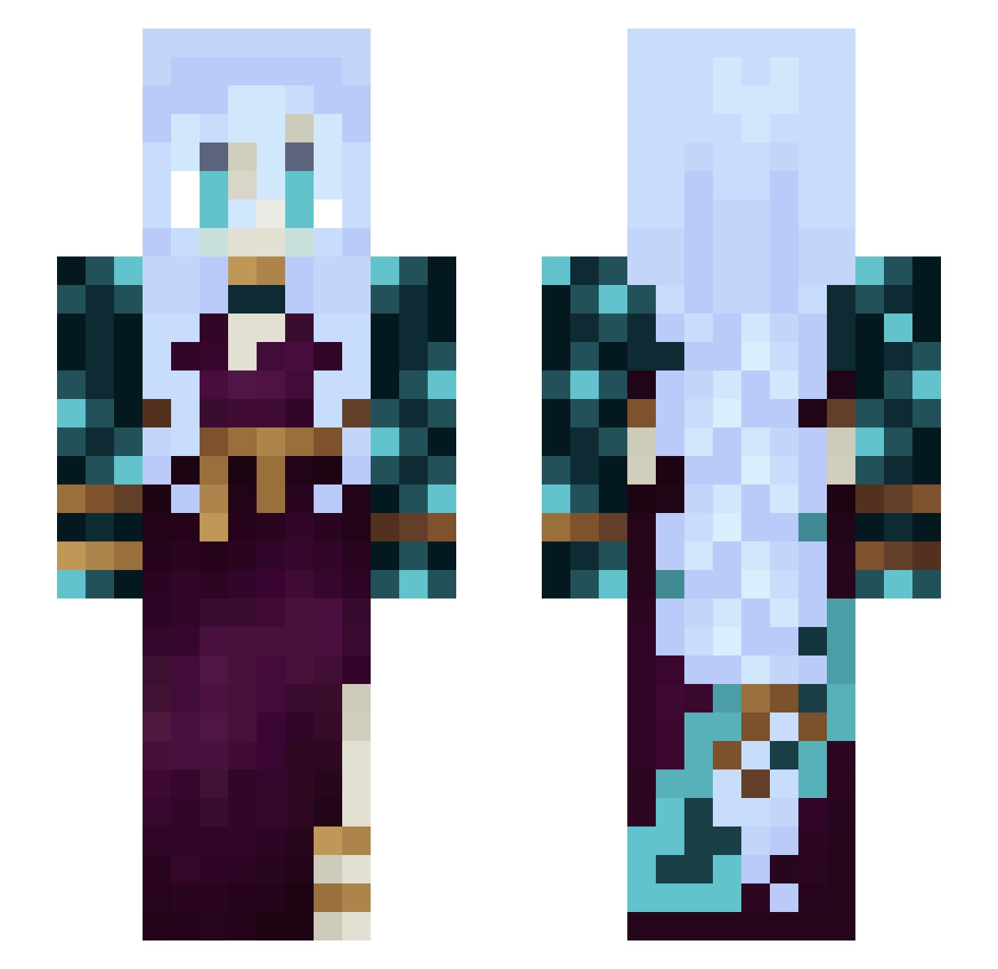 the_13 Minecraft skin, front and back view