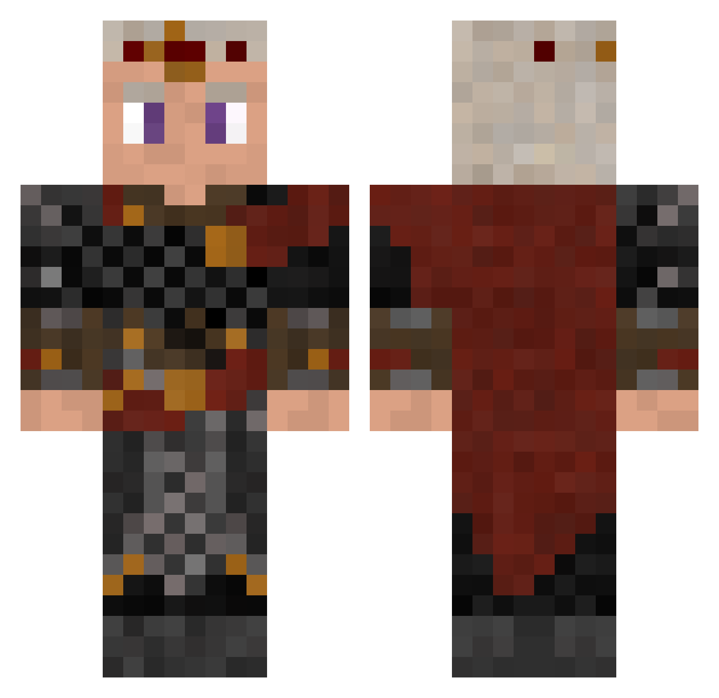 uoto15 Minecraft skin, front and back view