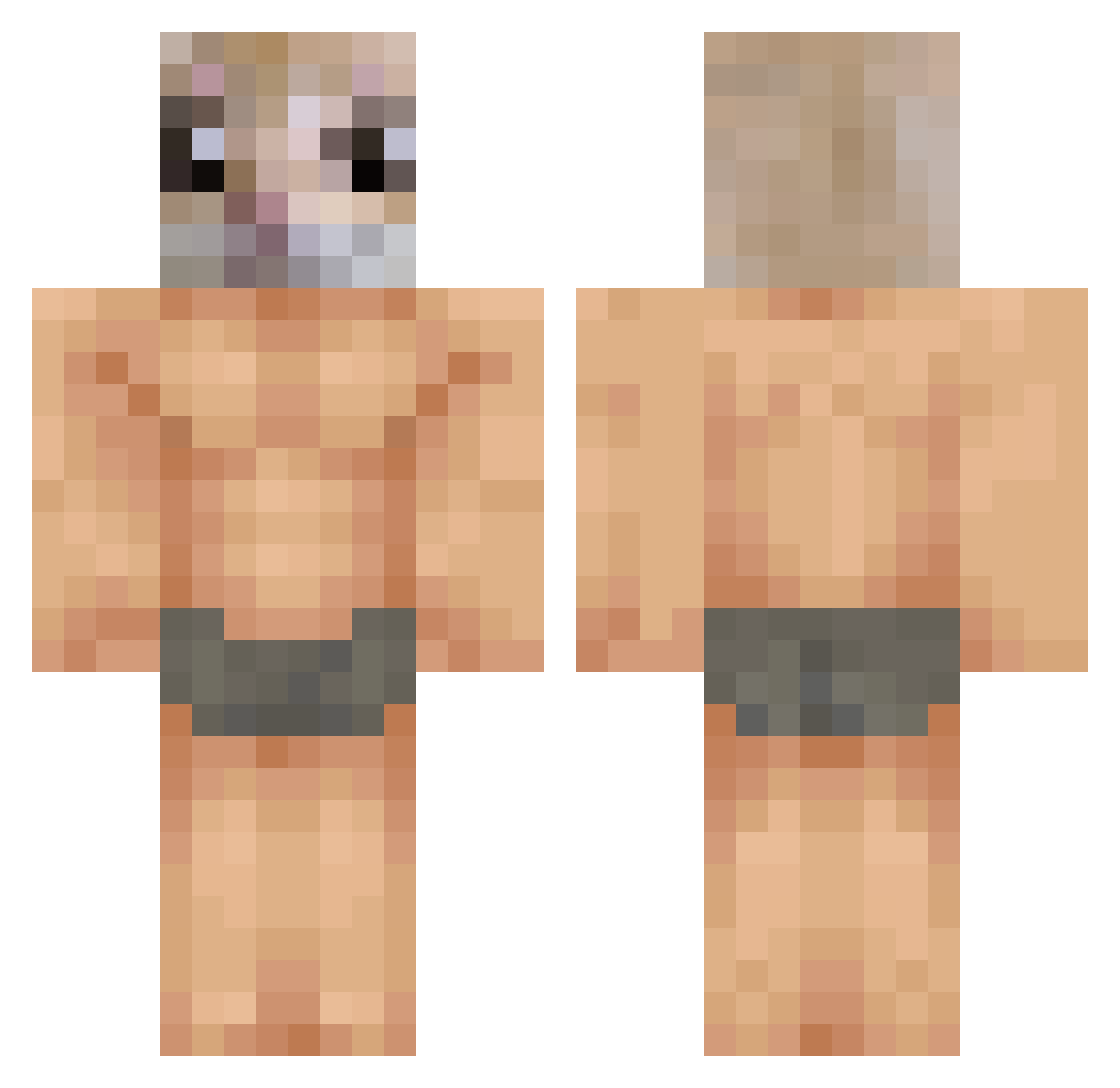 widus123 Minecraft skin, front and back view
