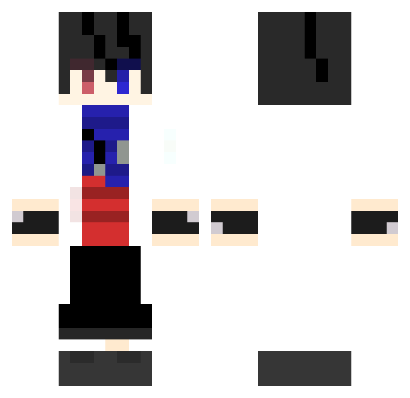 tiger626 Minecraft skin, front and back view