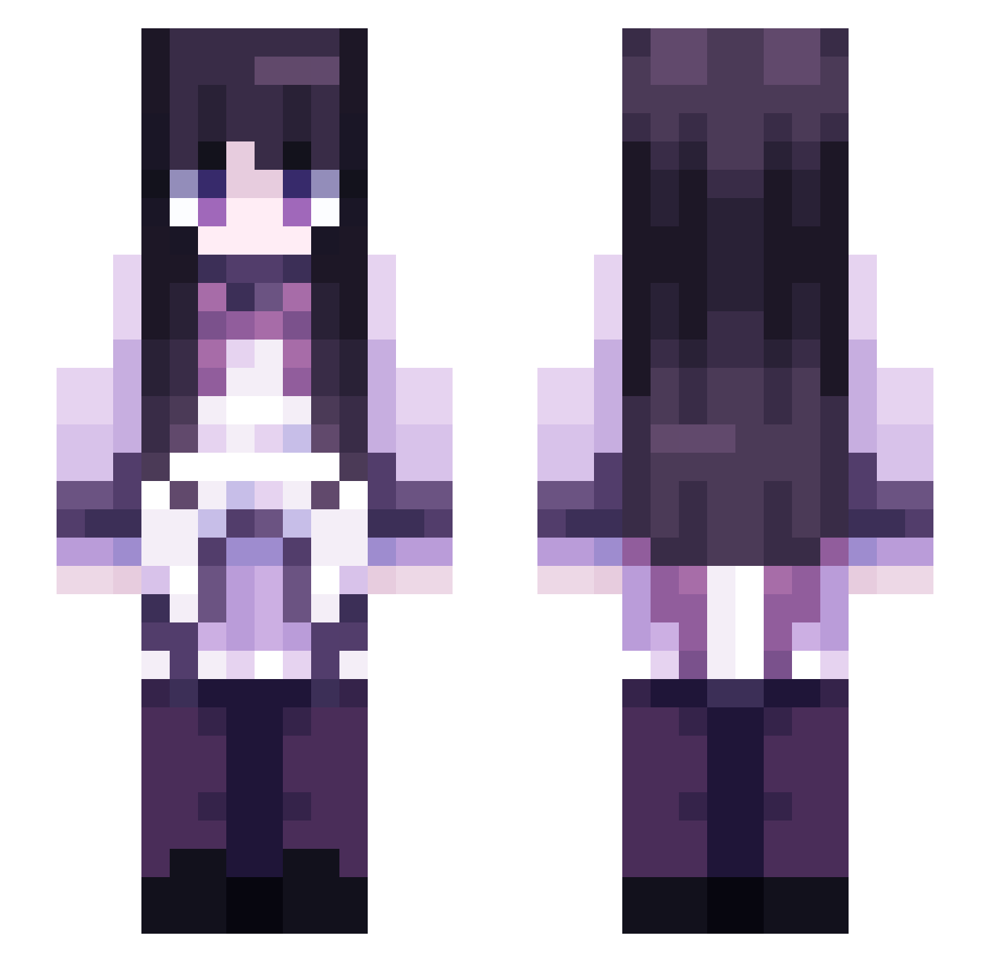 WhattsWhatts Minecraft skin, front and back view